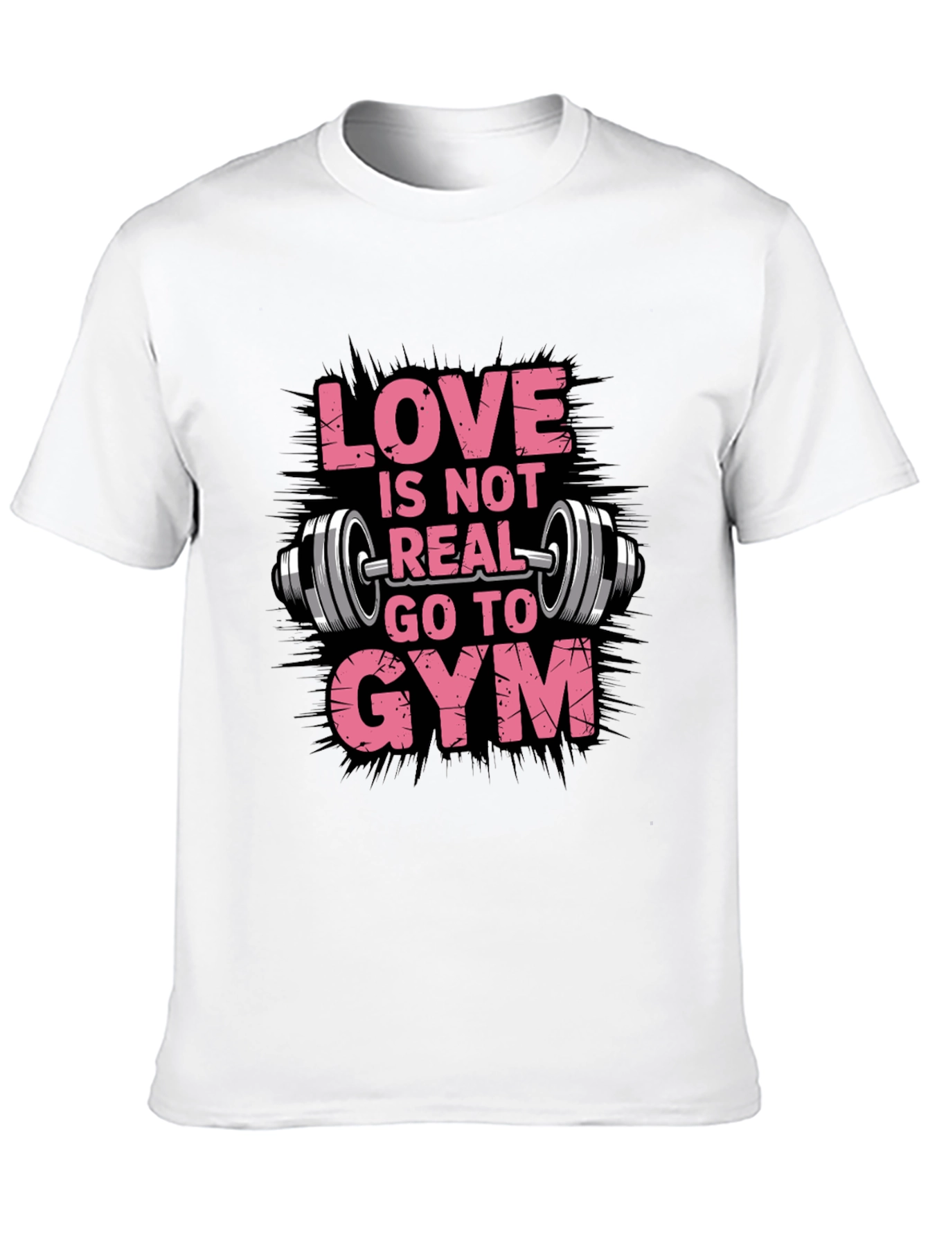 Black Love is Not Real Go To Gym Black T-Shirt view 10