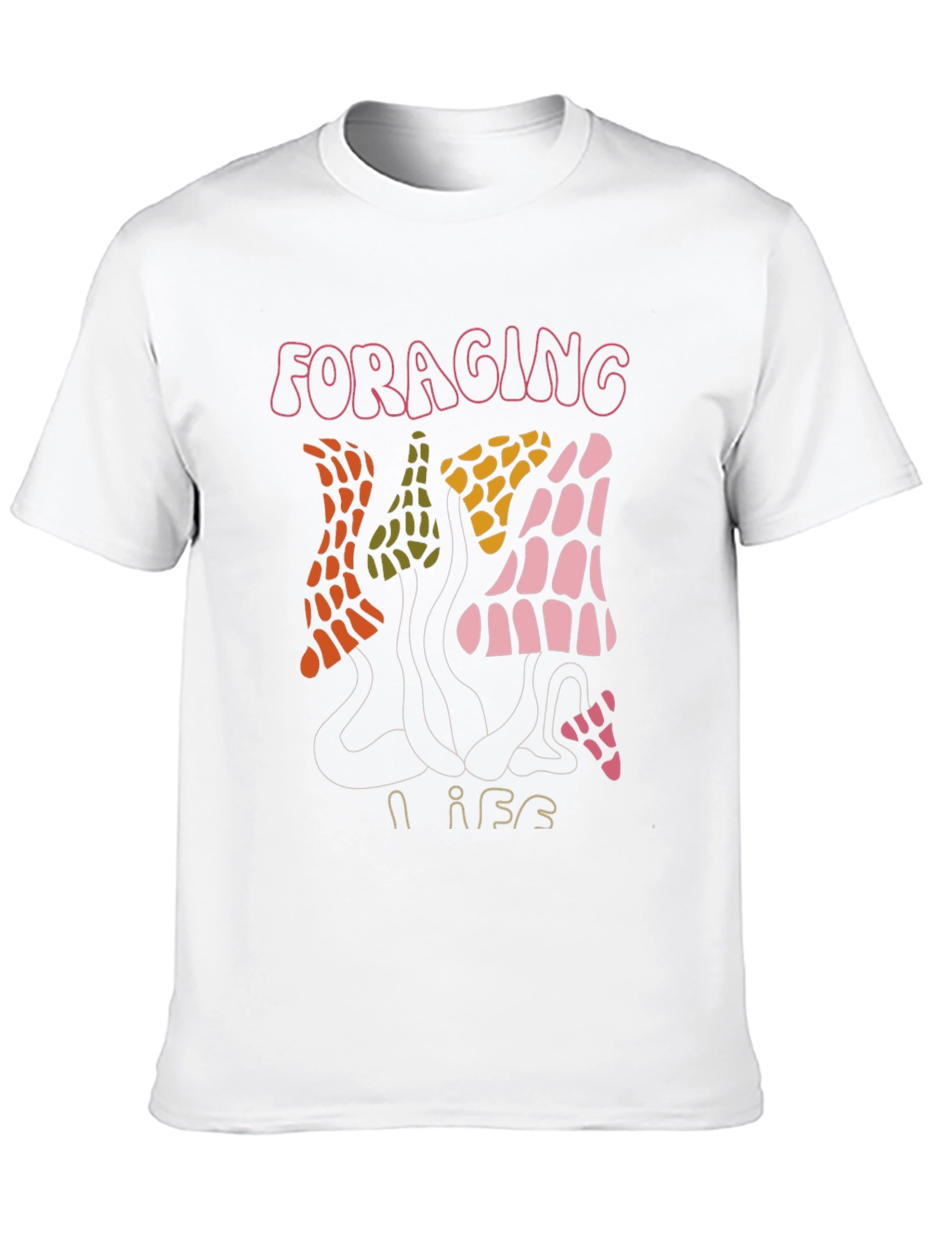 Black Foraging Vibes T-Shirt - Unique Mushroom Design view 10