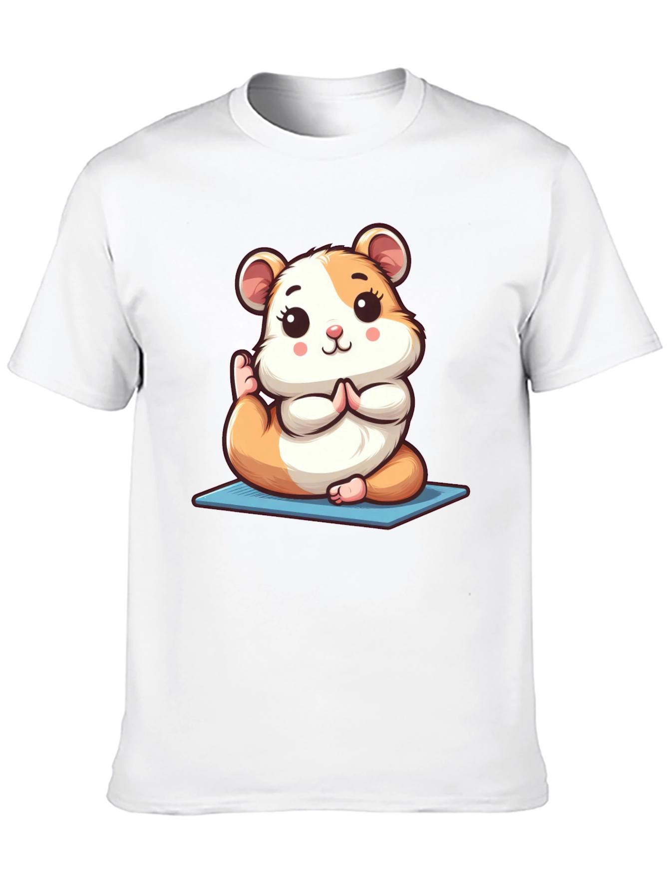 Black Yoga Hamster Tee - Meditating Rodent T-Shirt view 10