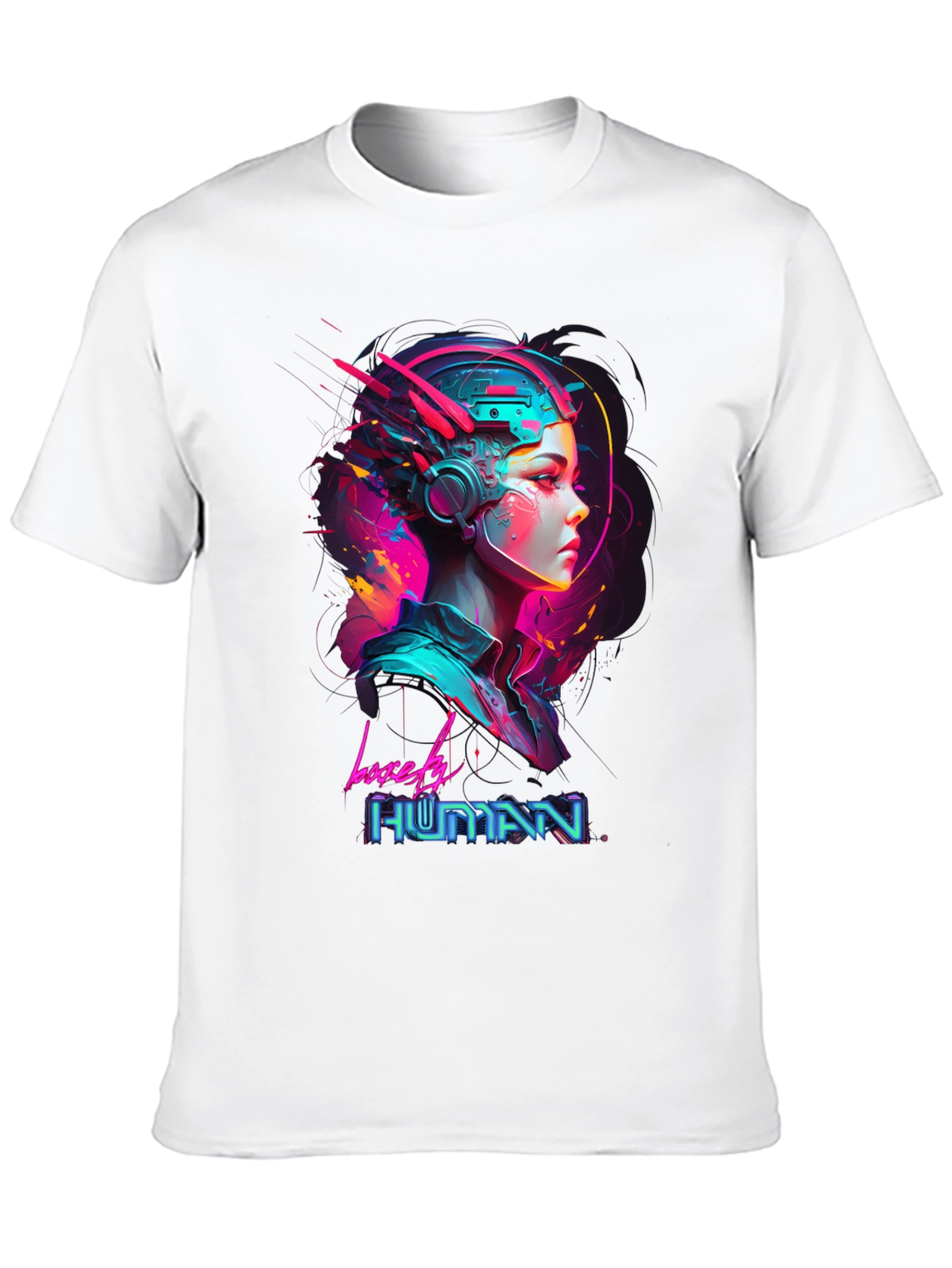 Black Lovely Human Cyberpunk Style Black T-Shirt view 10