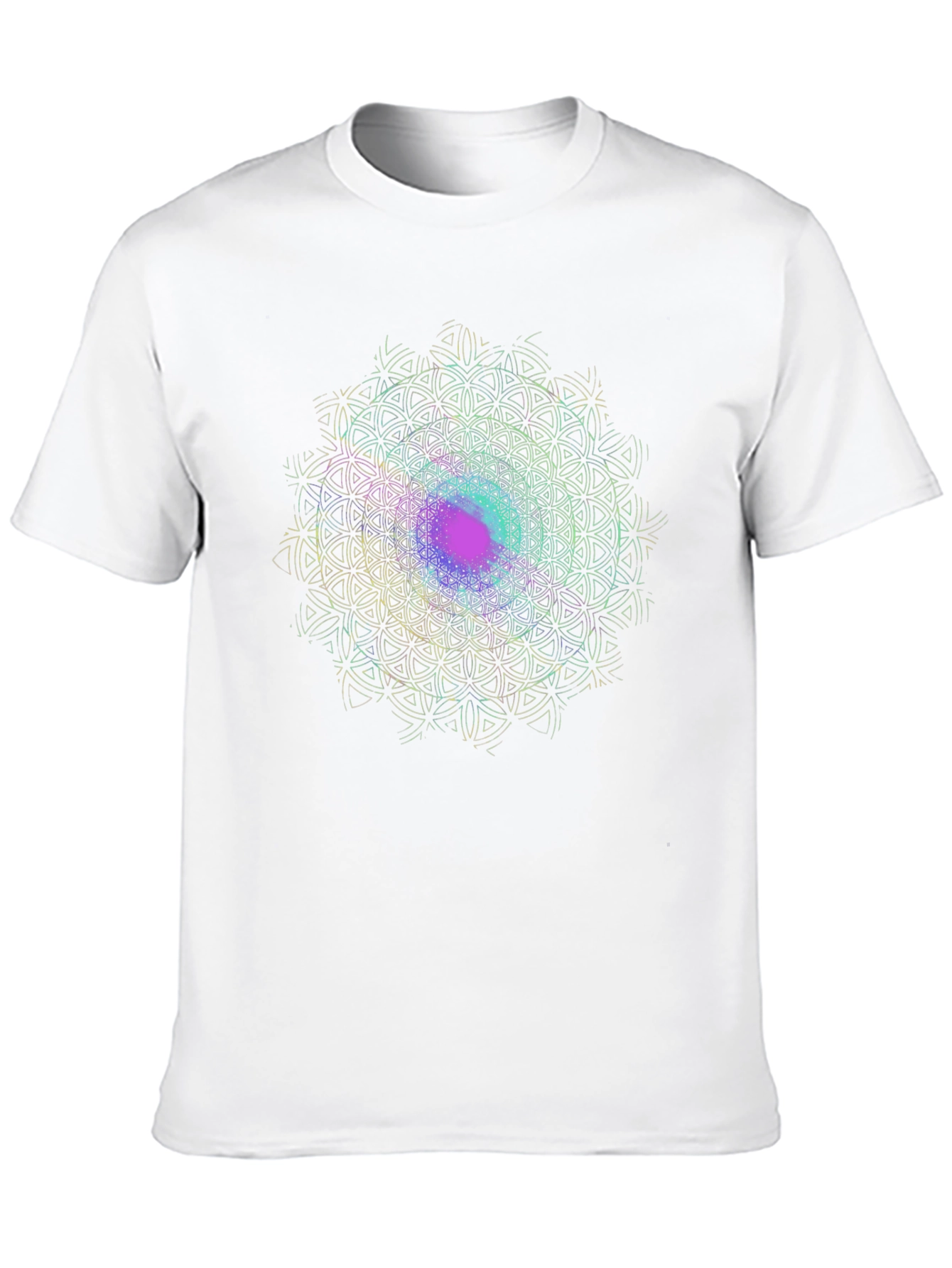 Black Geometric Mandala Black T-Shirt view 10