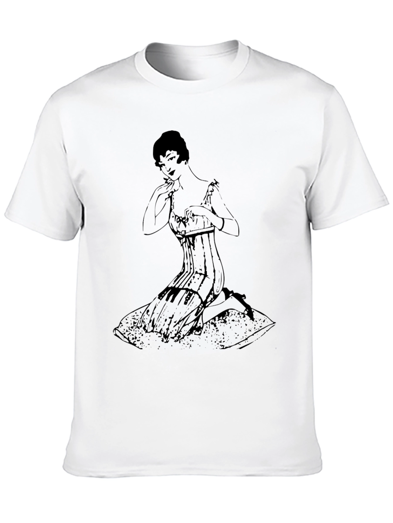 Black Vintage Lady Graphic Tee view 10