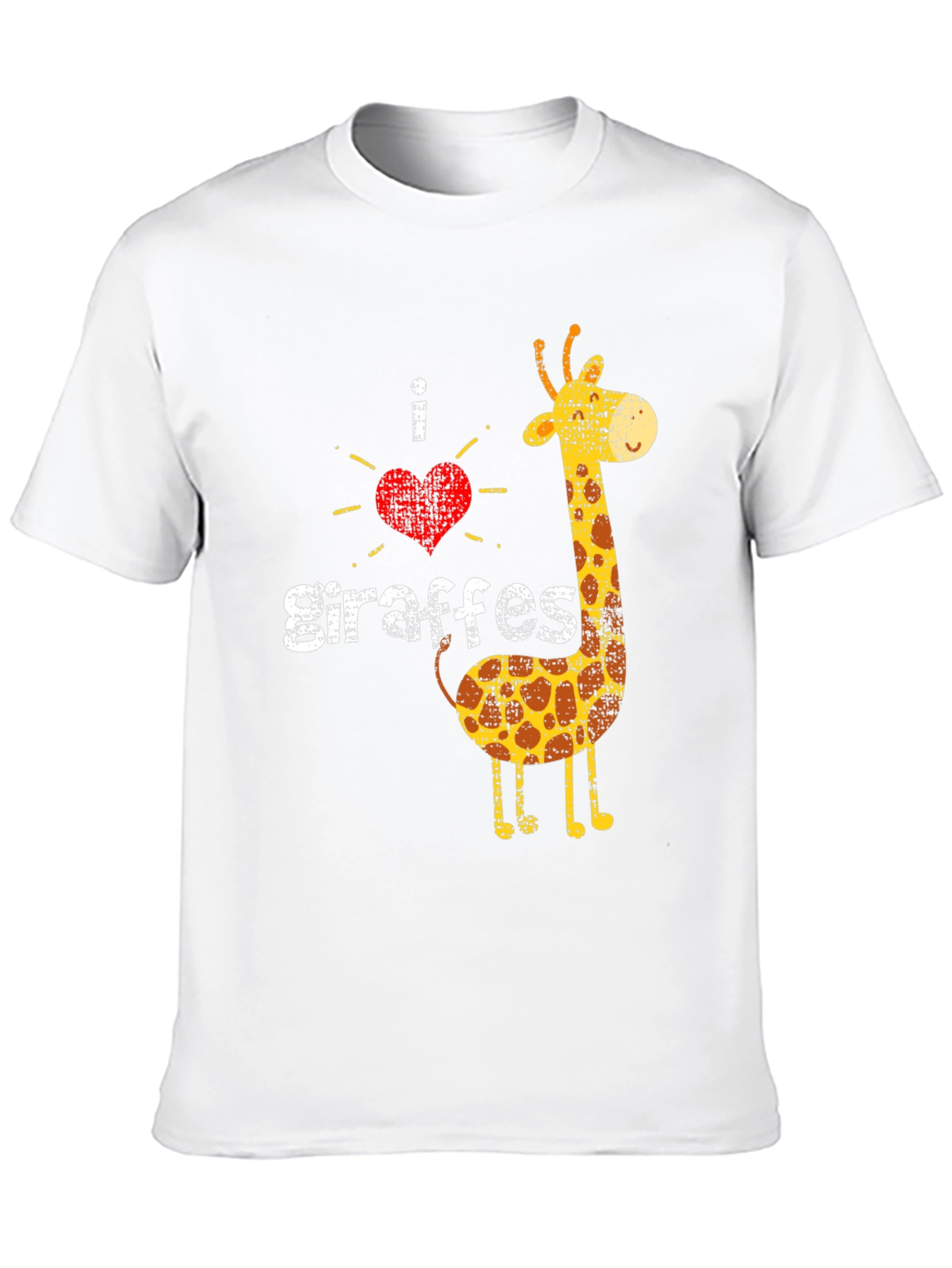 Black I Love Giraffes Graphic Tee - Unisex Black T-Shirt view 10