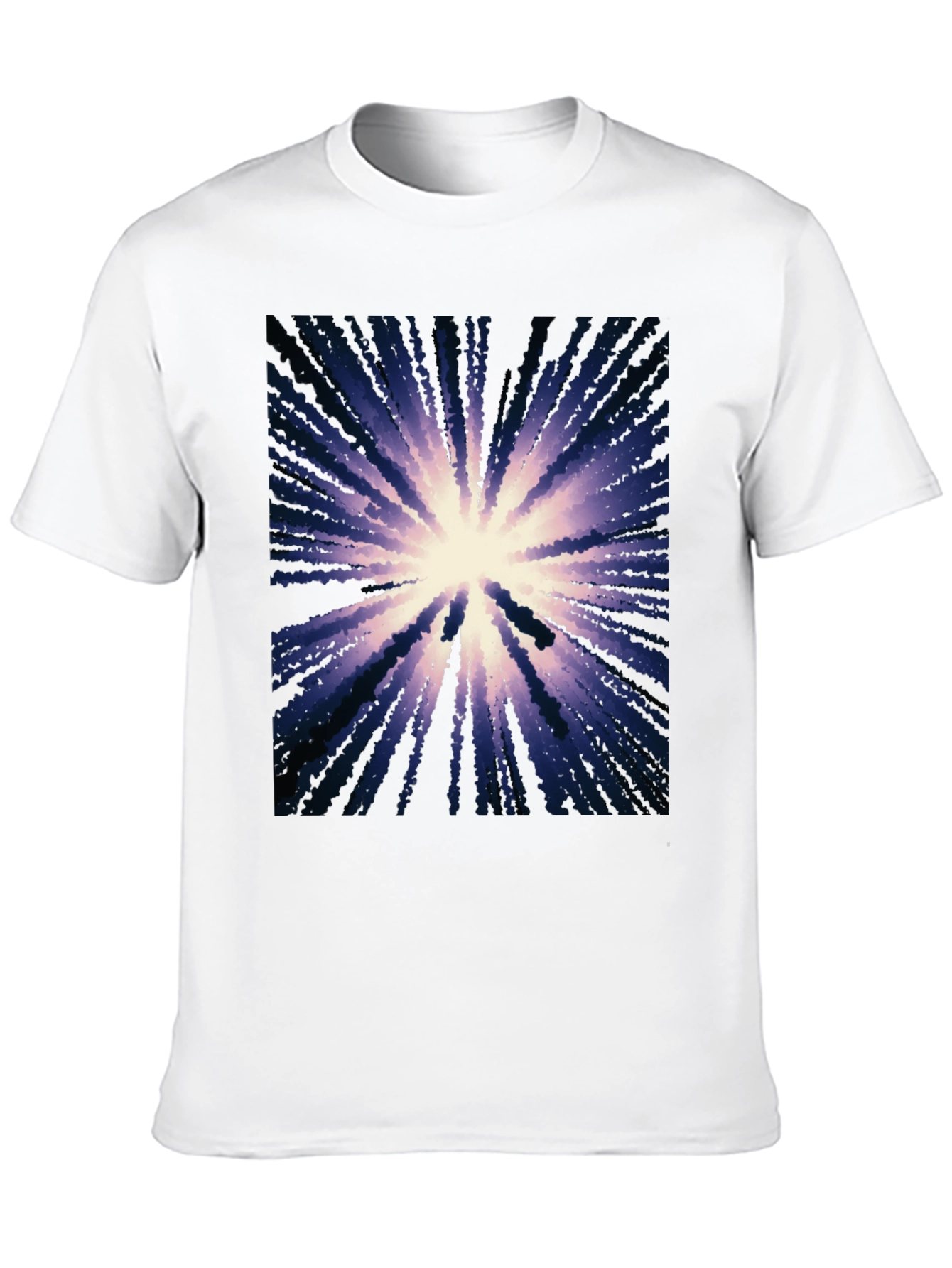 Black Abstract Burst Graphic Black T-Shirt view 10