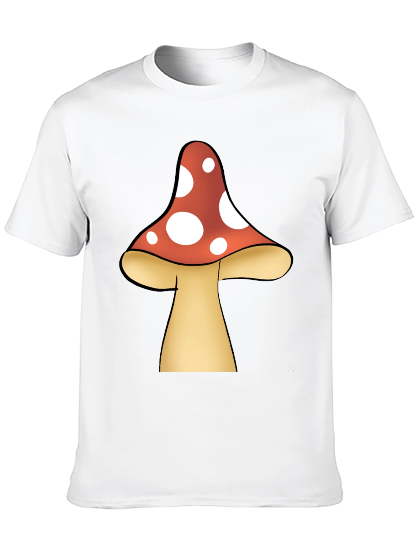 Black Mushroom Graphic Tee - Funky Black T-Shirt view 10