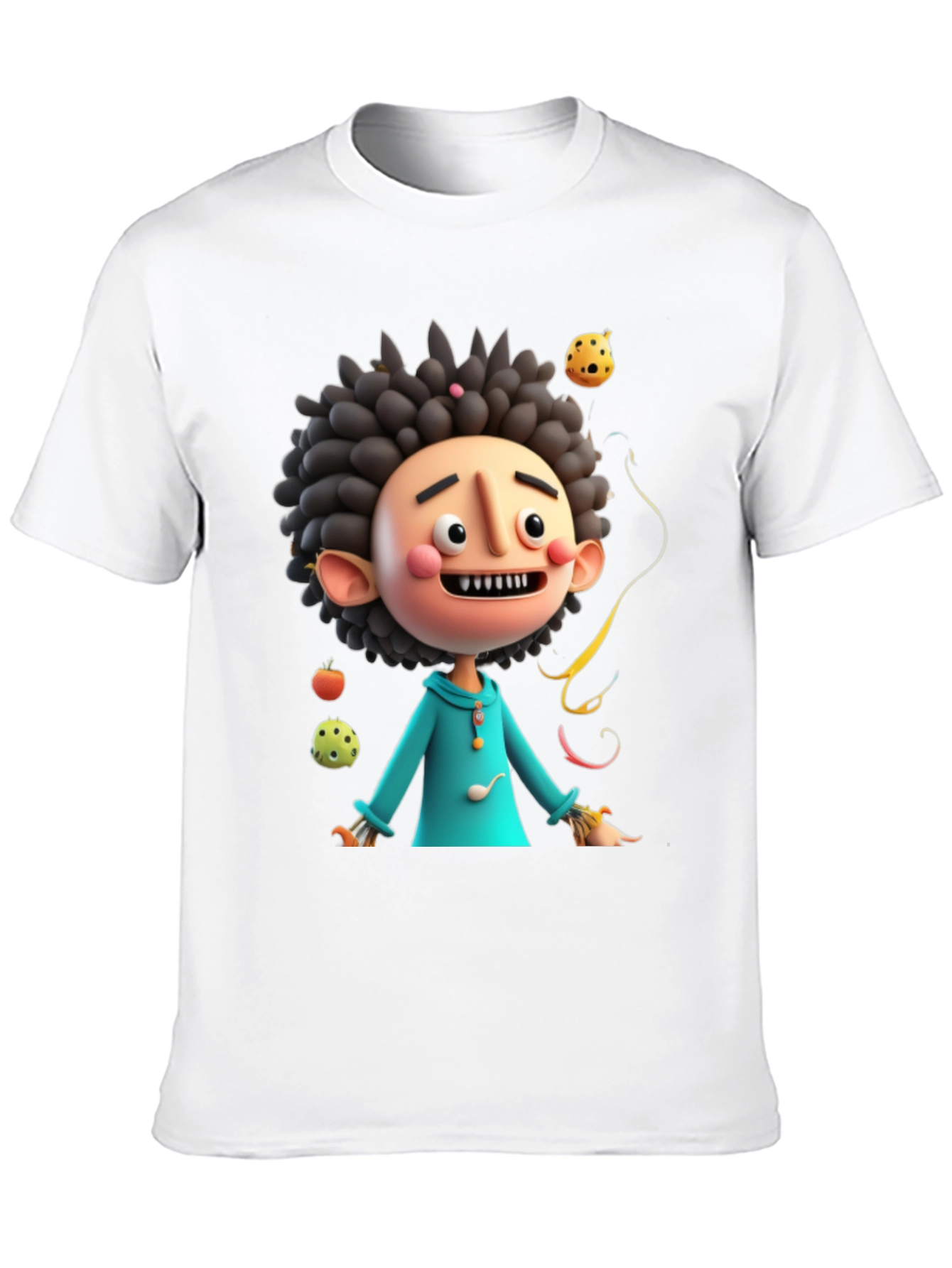 Black Fun Cartoon Character Black T-Shirt view 10