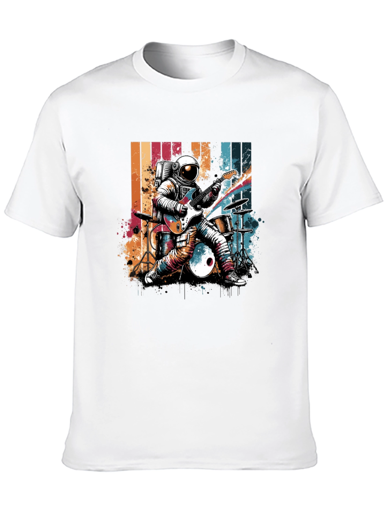 Black Astronaut Guitarist T-Shirt view 10