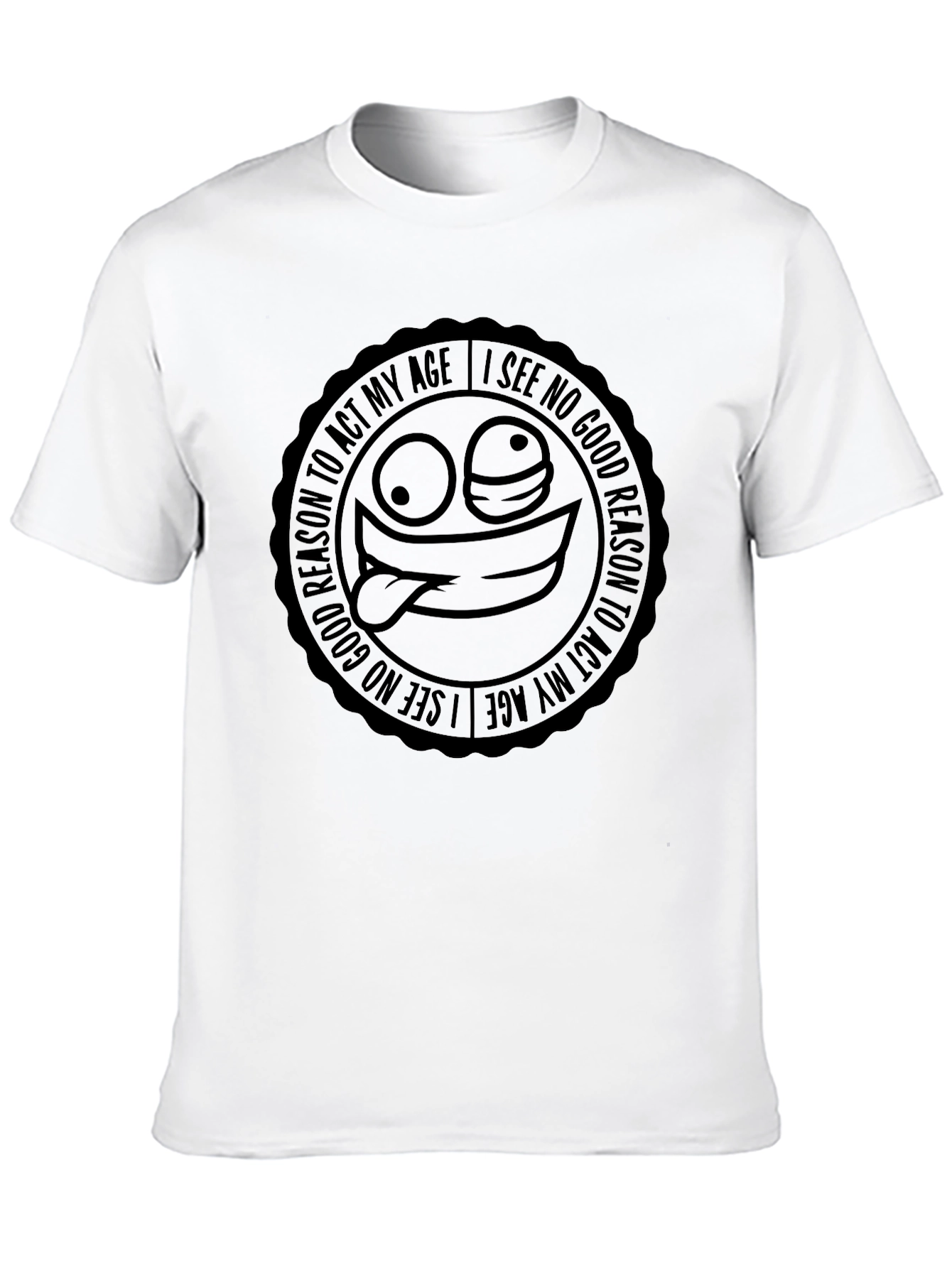 Black Funny "No Reason to Act My Age" Graphic Tee view 10