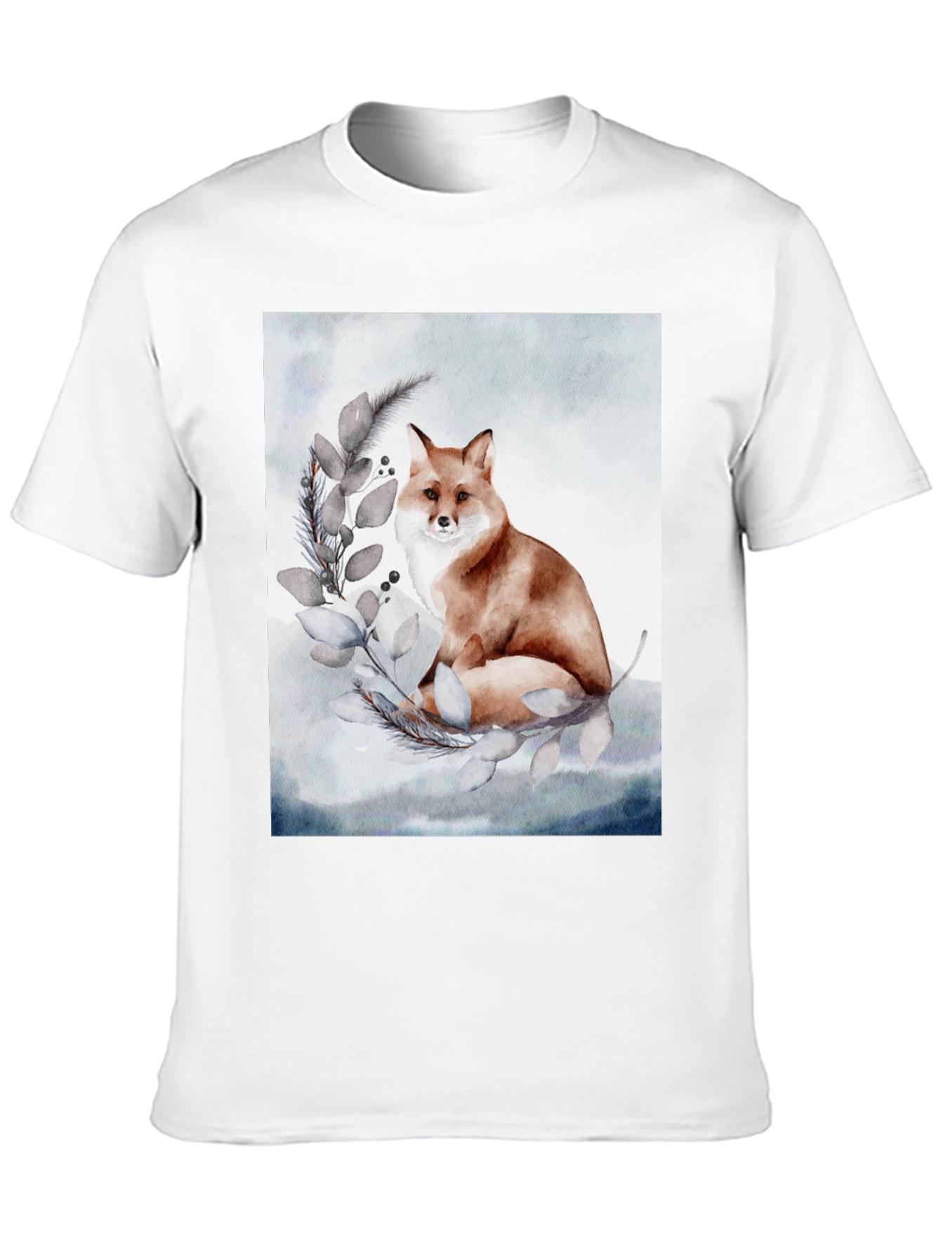 Black Watercolor Fox T-Shirt view 10