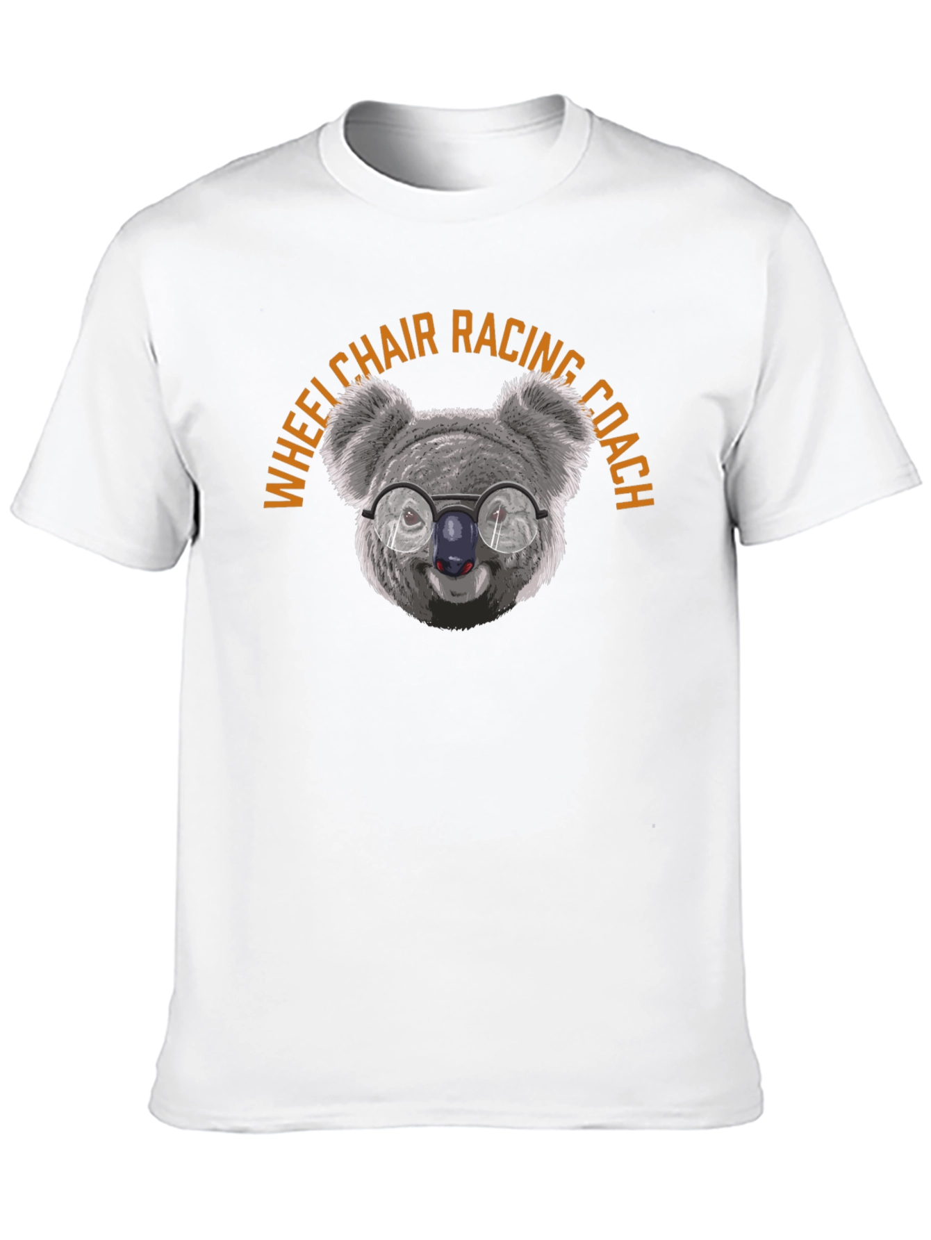 Black Wheelchair Racing Coach Koala Graphic Tee view 10