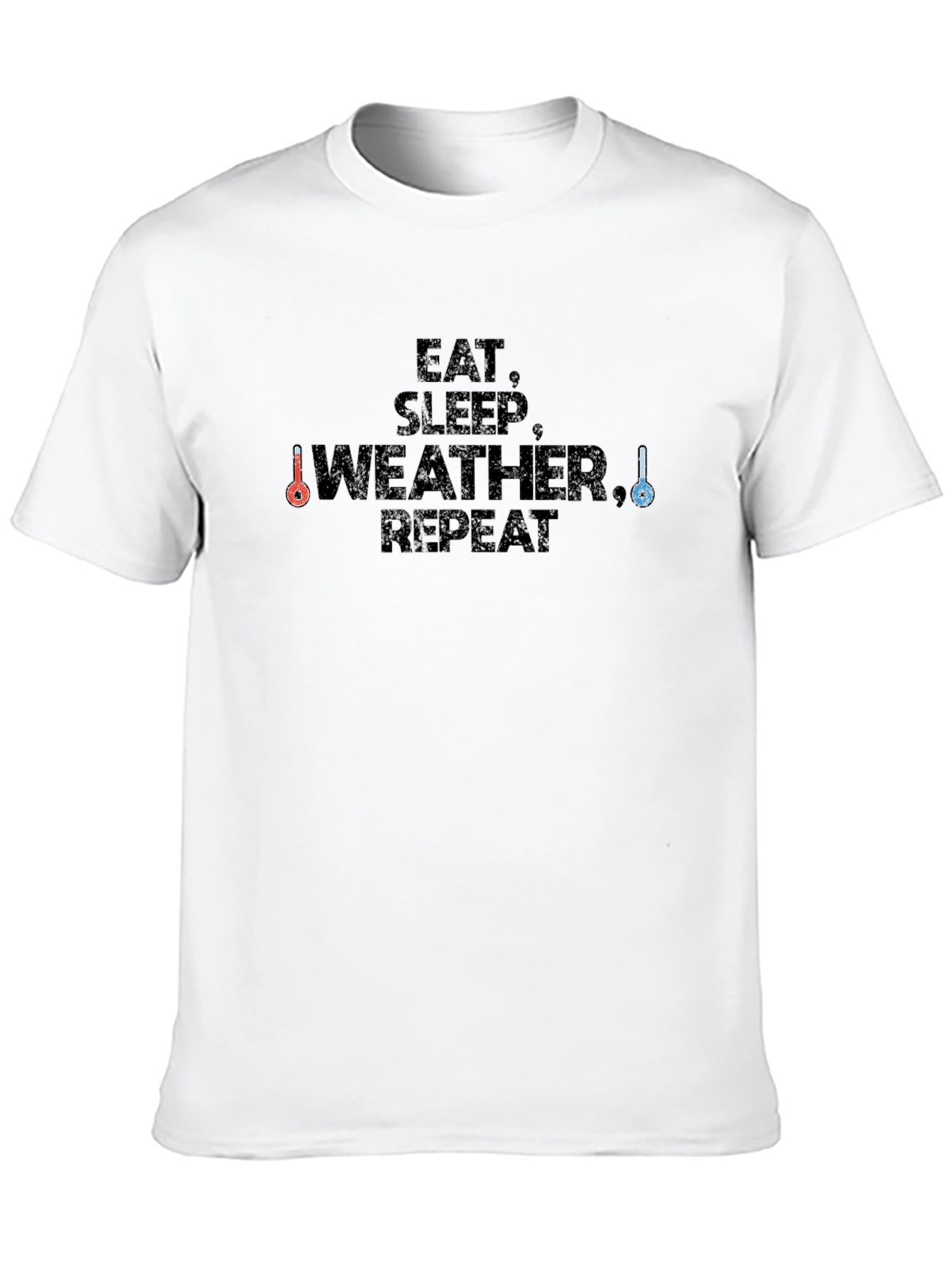 Black Eat, Sleep, Weather, Repeat Black T-Shirt view 10