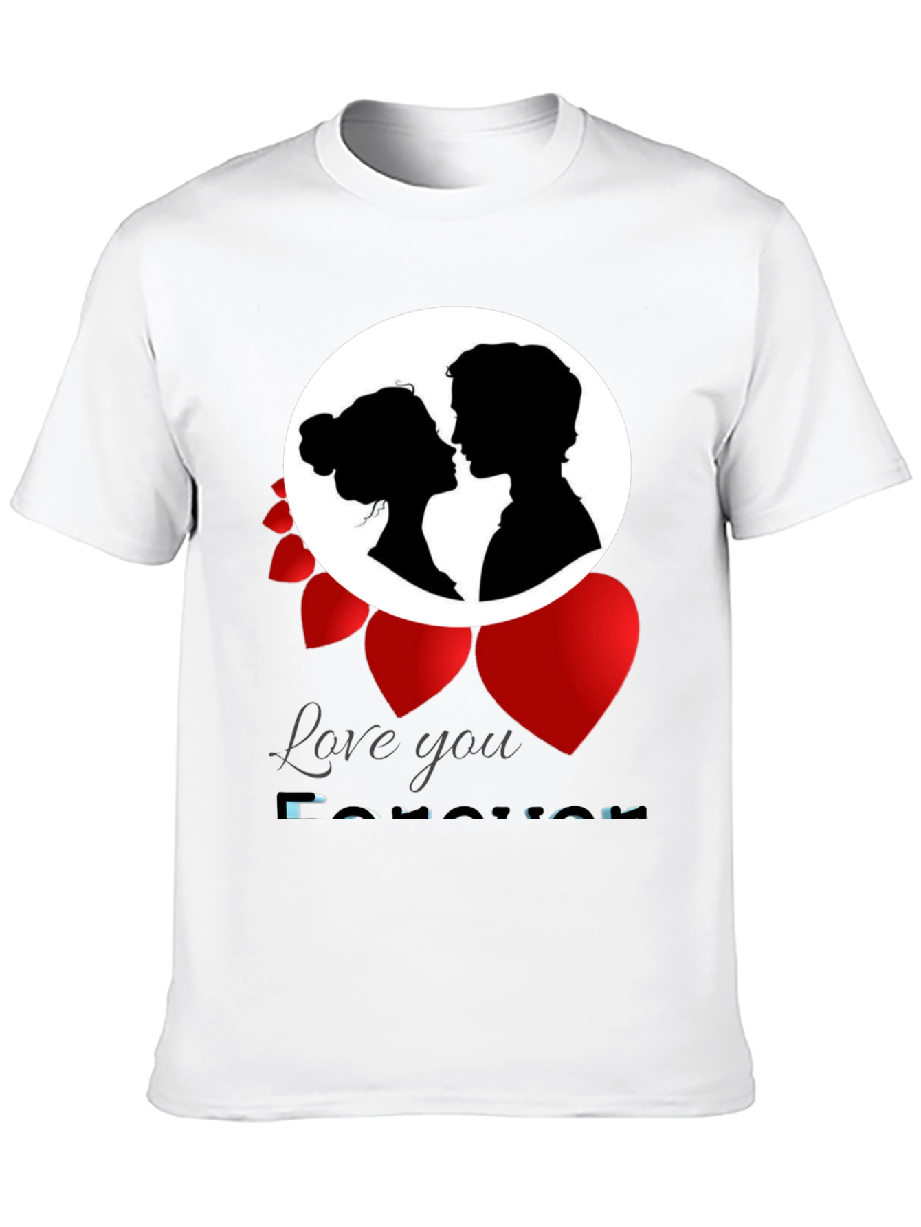 Black Love You Forever T-Shirt Romance Valentine's Gift view 10