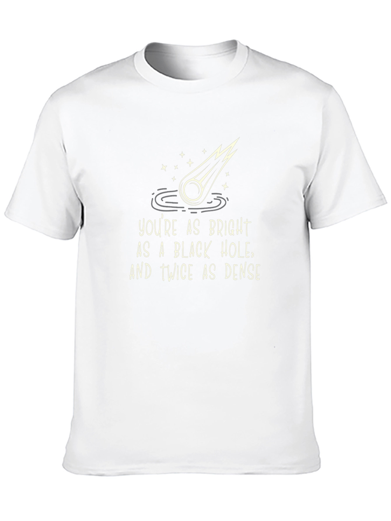 Black Funny Black Hole Graphic Tee - Bright & Dense Humor T-Shirt view 10
