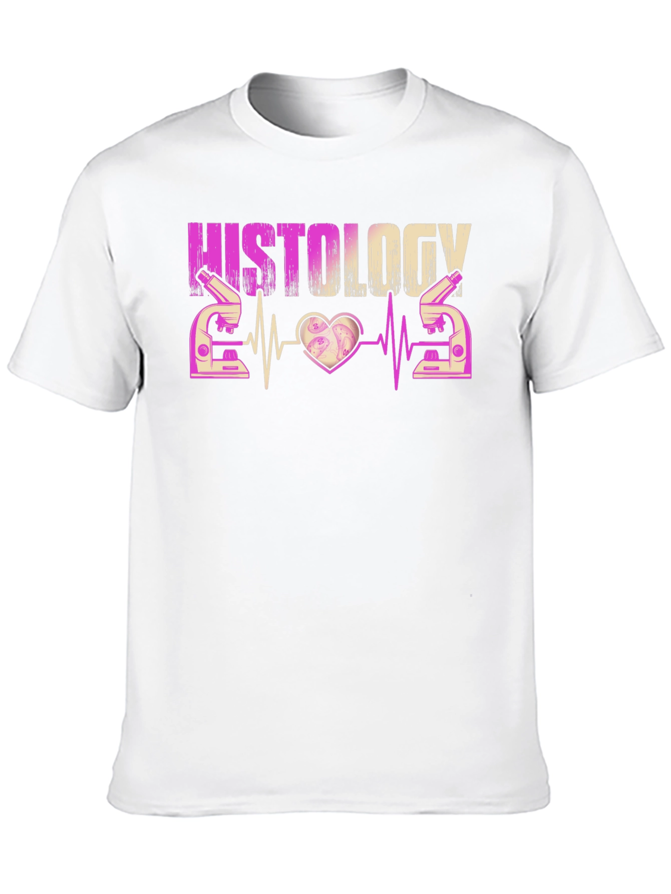 Black Histology Heartbeat Microscope T-Shirt view 10