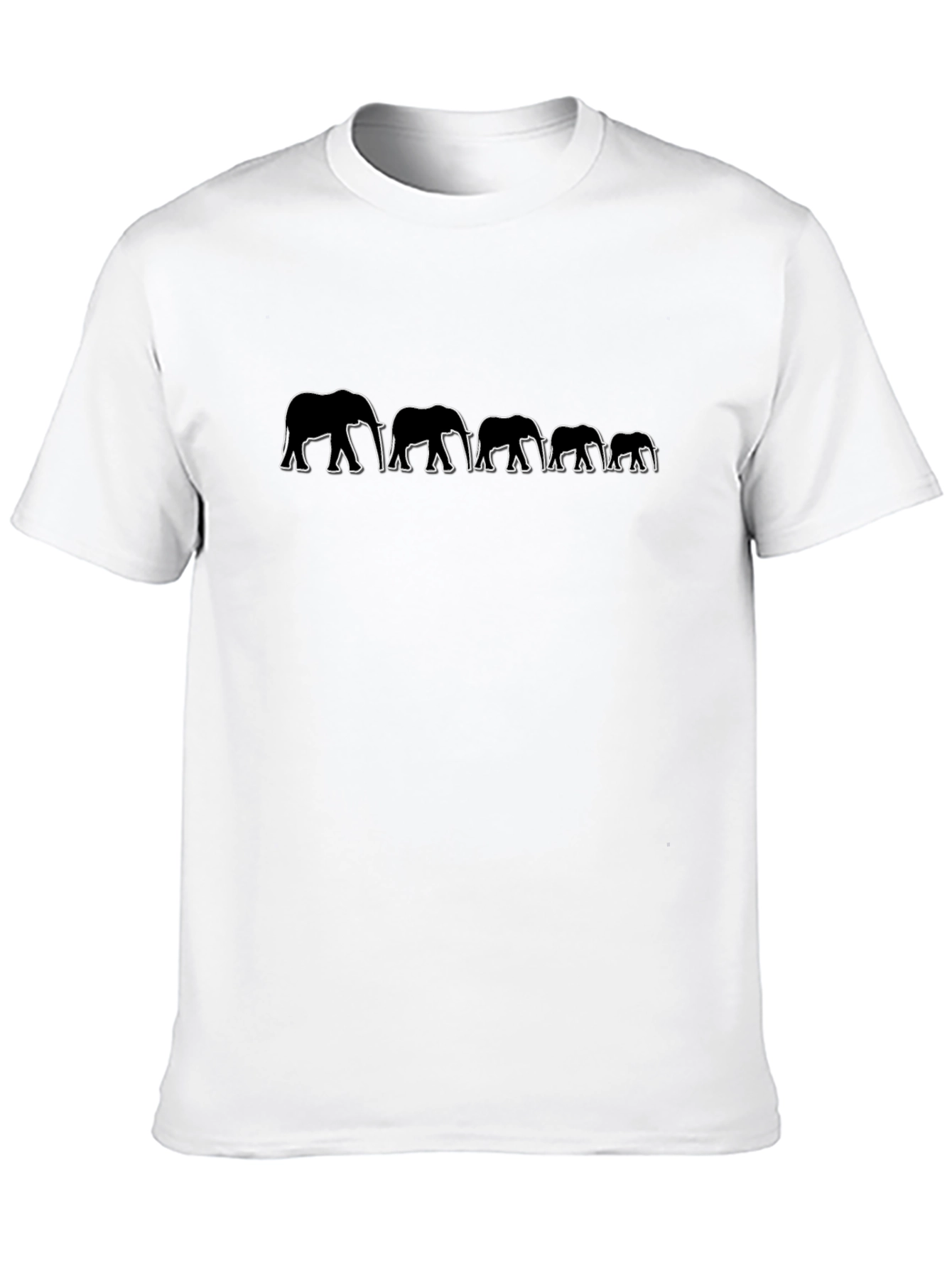 Black Elephant Family Graphic T-Shirt - Black view 10
