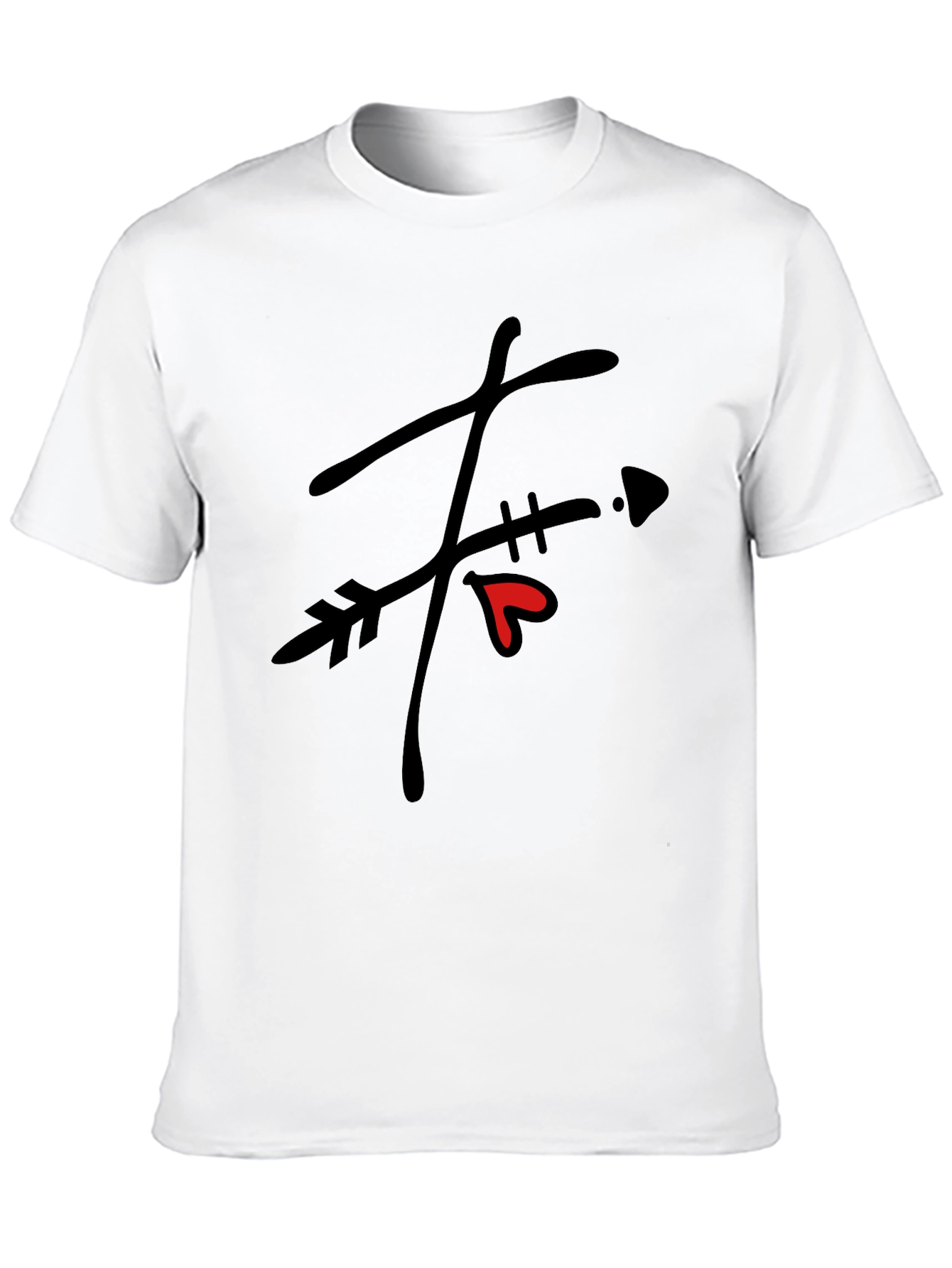 Black Arrow Heart Graphic Black T-Shirt view 10