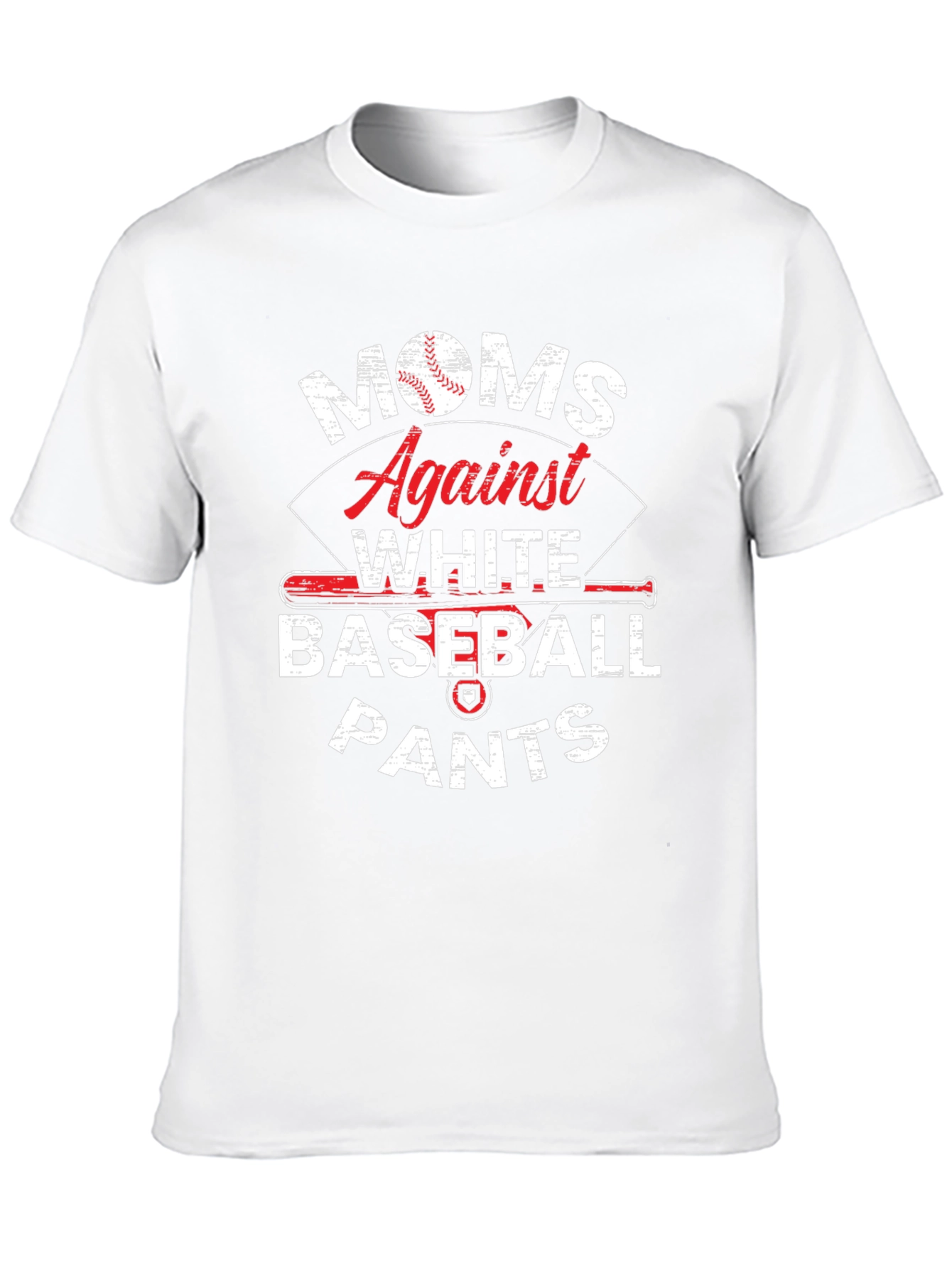Black Moms Against White Baseball Pants T-Shirt view 10