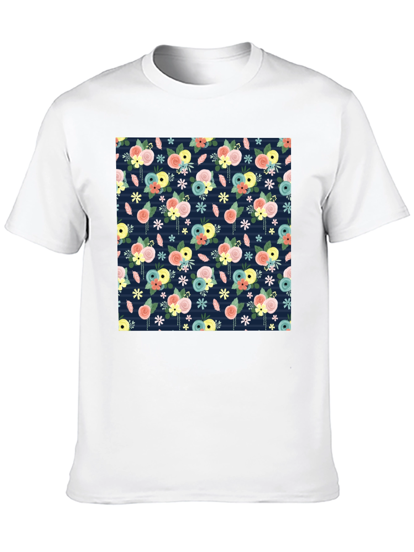 Floral Print Black T-Shirt - 10