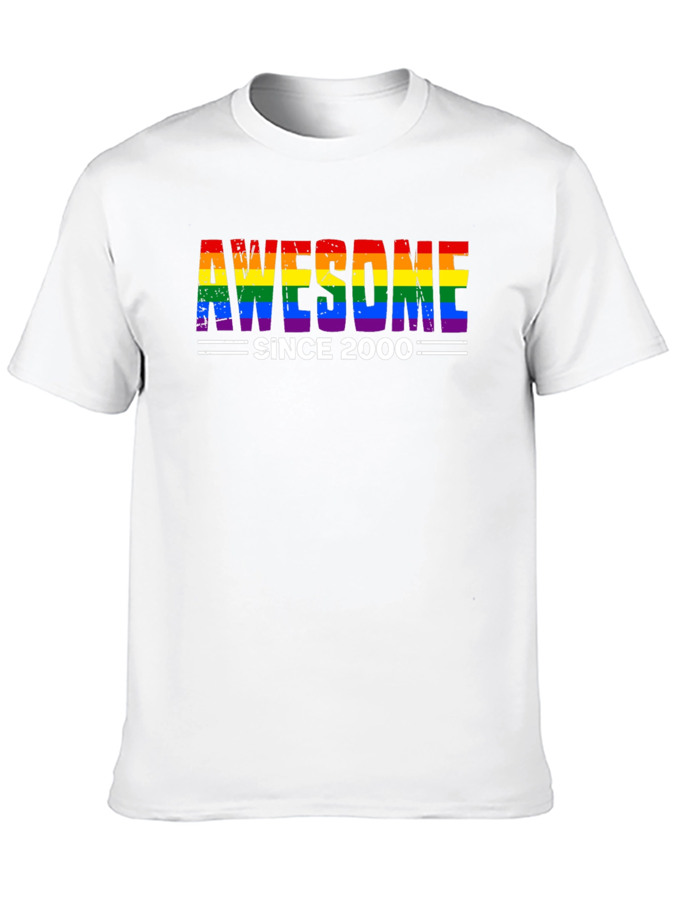 Black Awesome Since 2000 Rainbow Pride T-Shirt view 10
