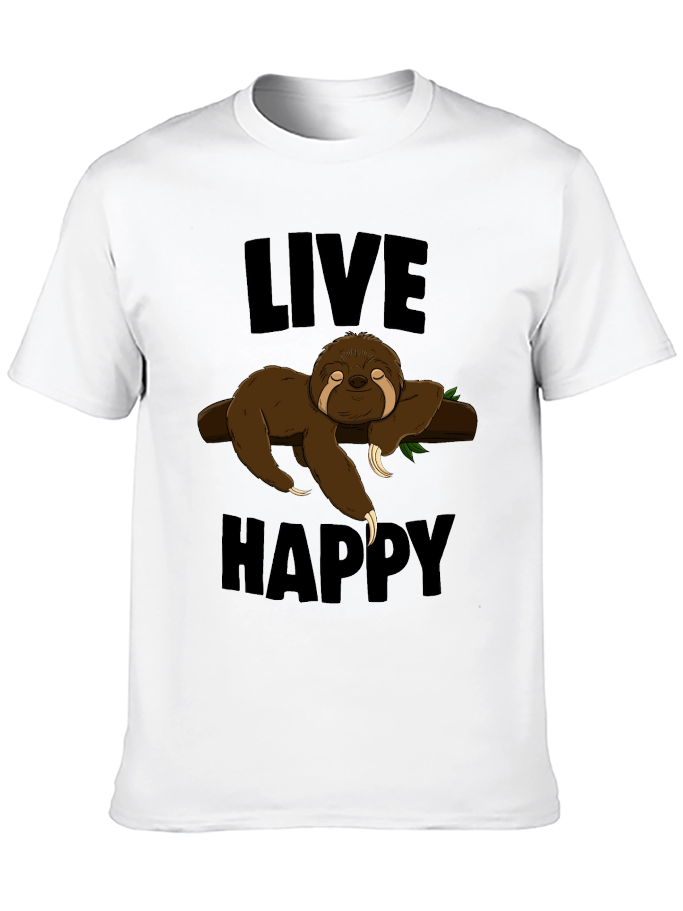 Black Live Happy Sloth Graphic T-Shirt - Comfort & Style view 10