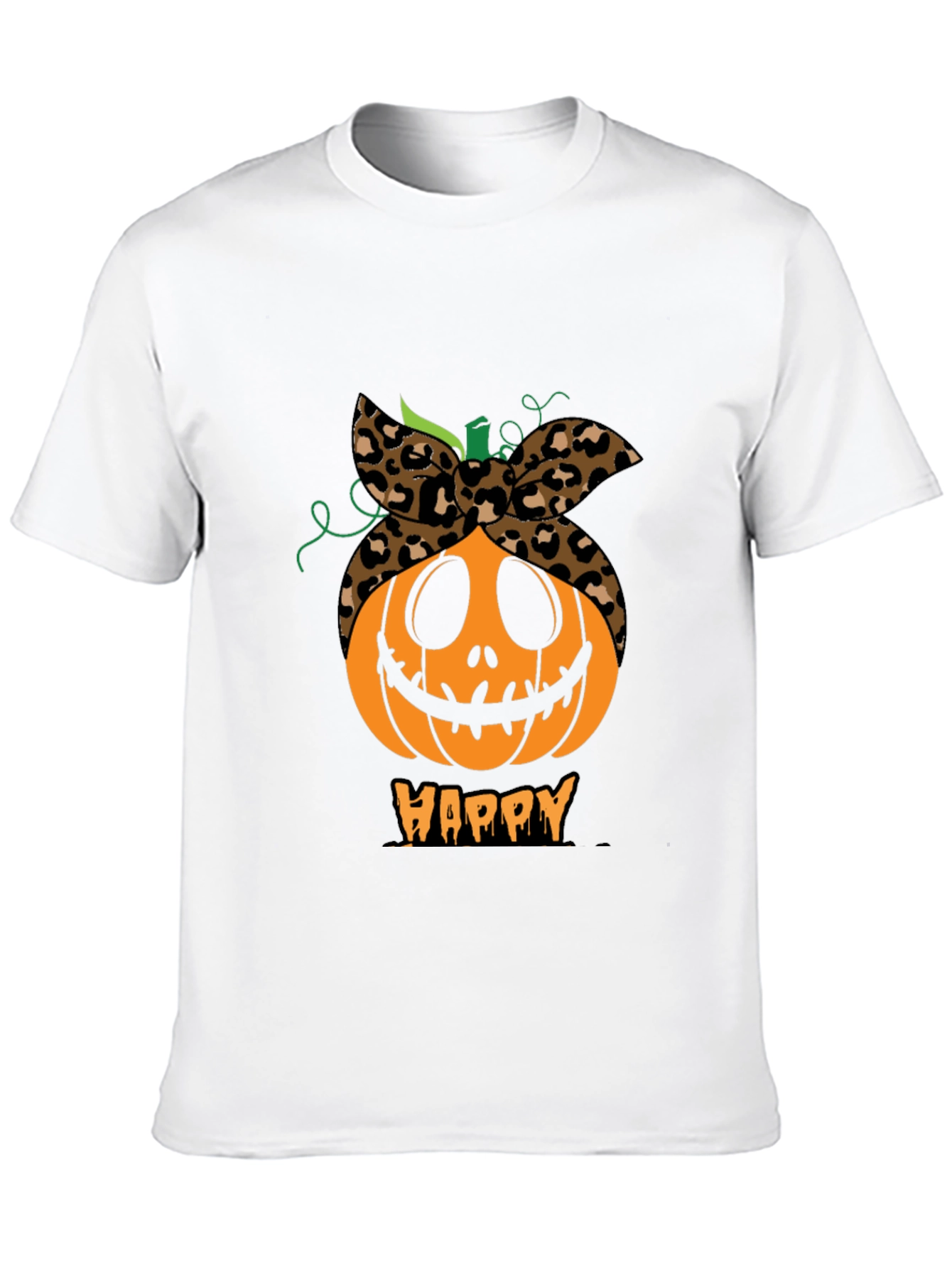 Black Happy Pumpkin Headband Graphic Tee view 10
