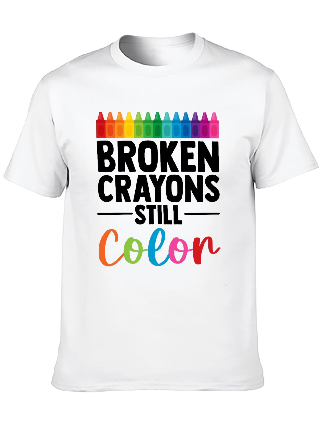 Black Broken Crayons Still Color T-Shirt view 10