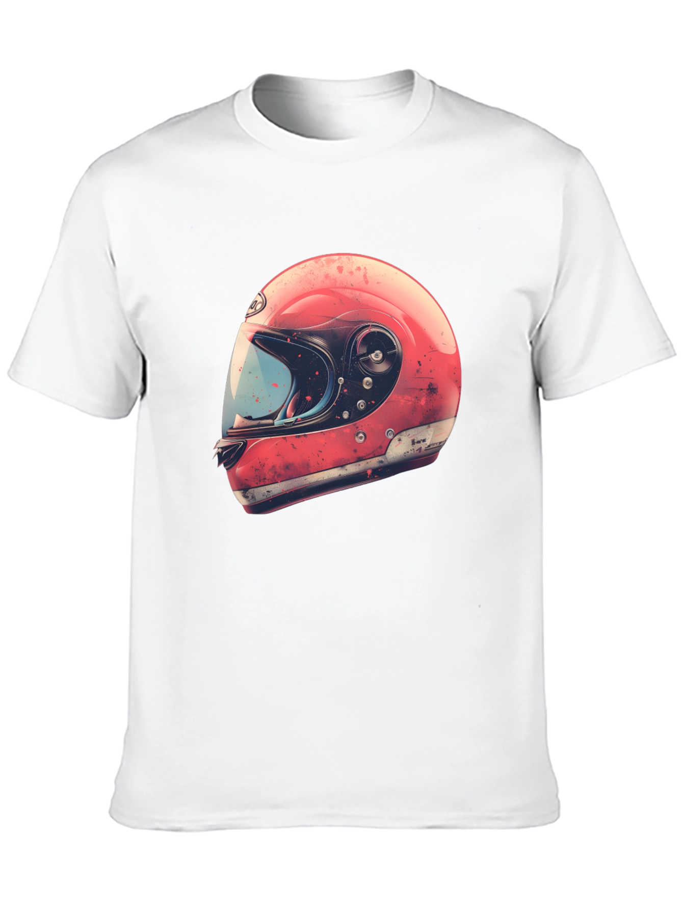Black Retro Motorcycle Helmet Graphic Tee - Black view 10