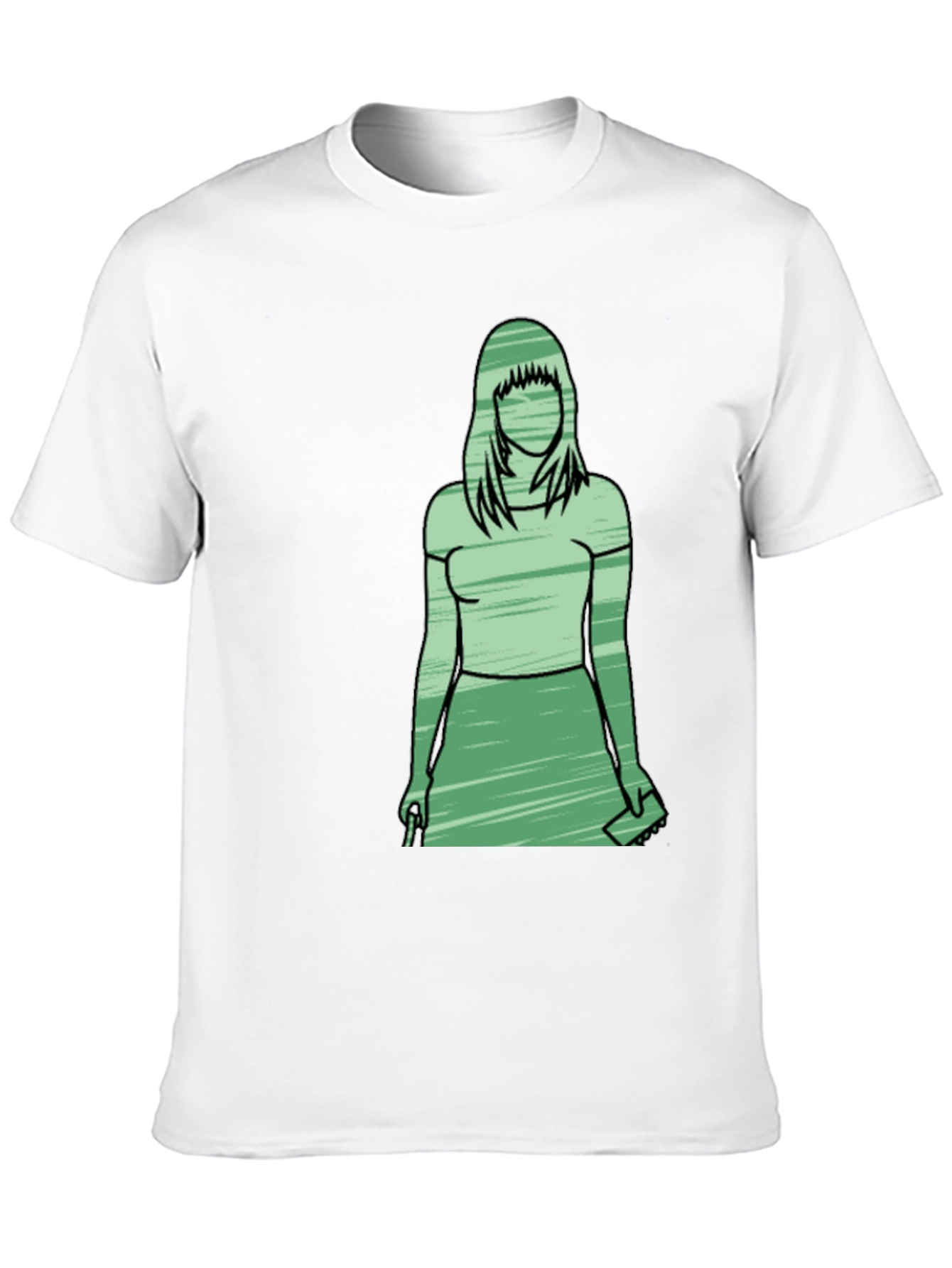 Black Silhouette Woman Graphic T-Shirt - Trendy Casual Wear view 10