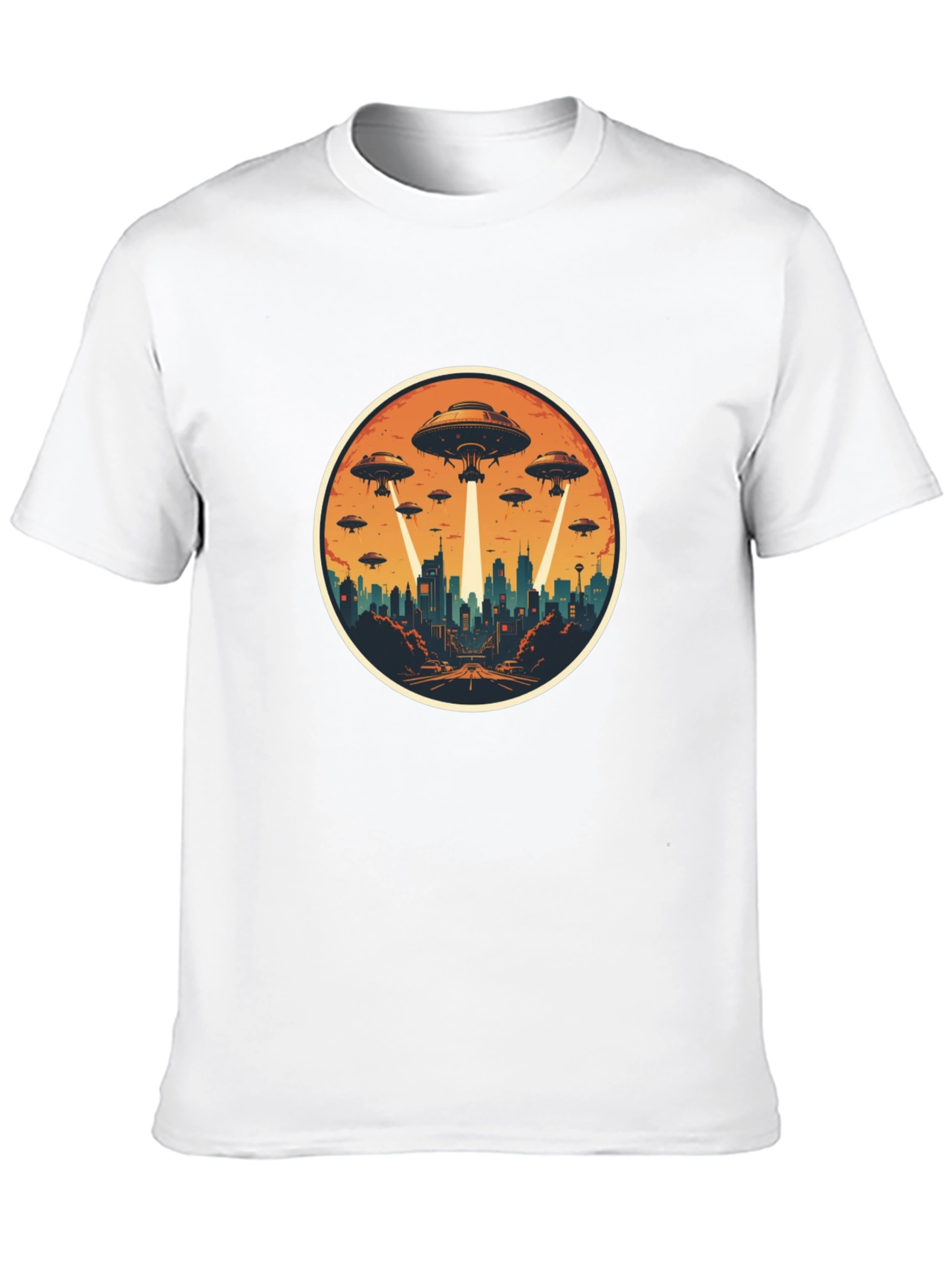 Black UFO Invasion Graphic Tee - Black Cotton Blend view 10