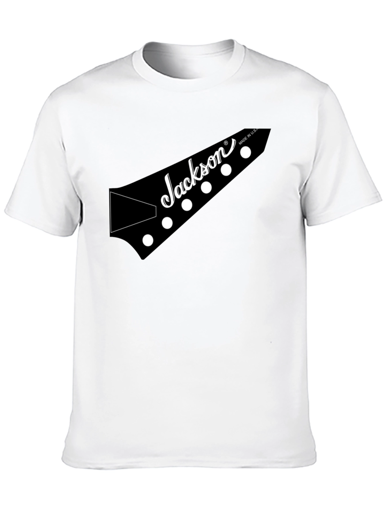 Black Jackson Guitar Headstock Black T-Shirt view 10