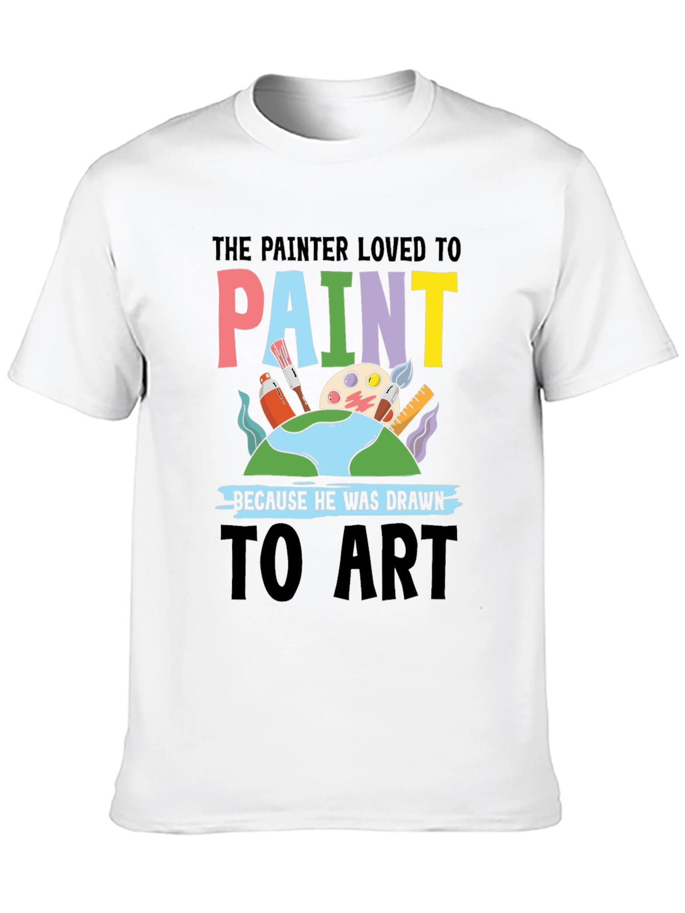 Black Painter Loved to Paint Graphic T-Shirt view 10