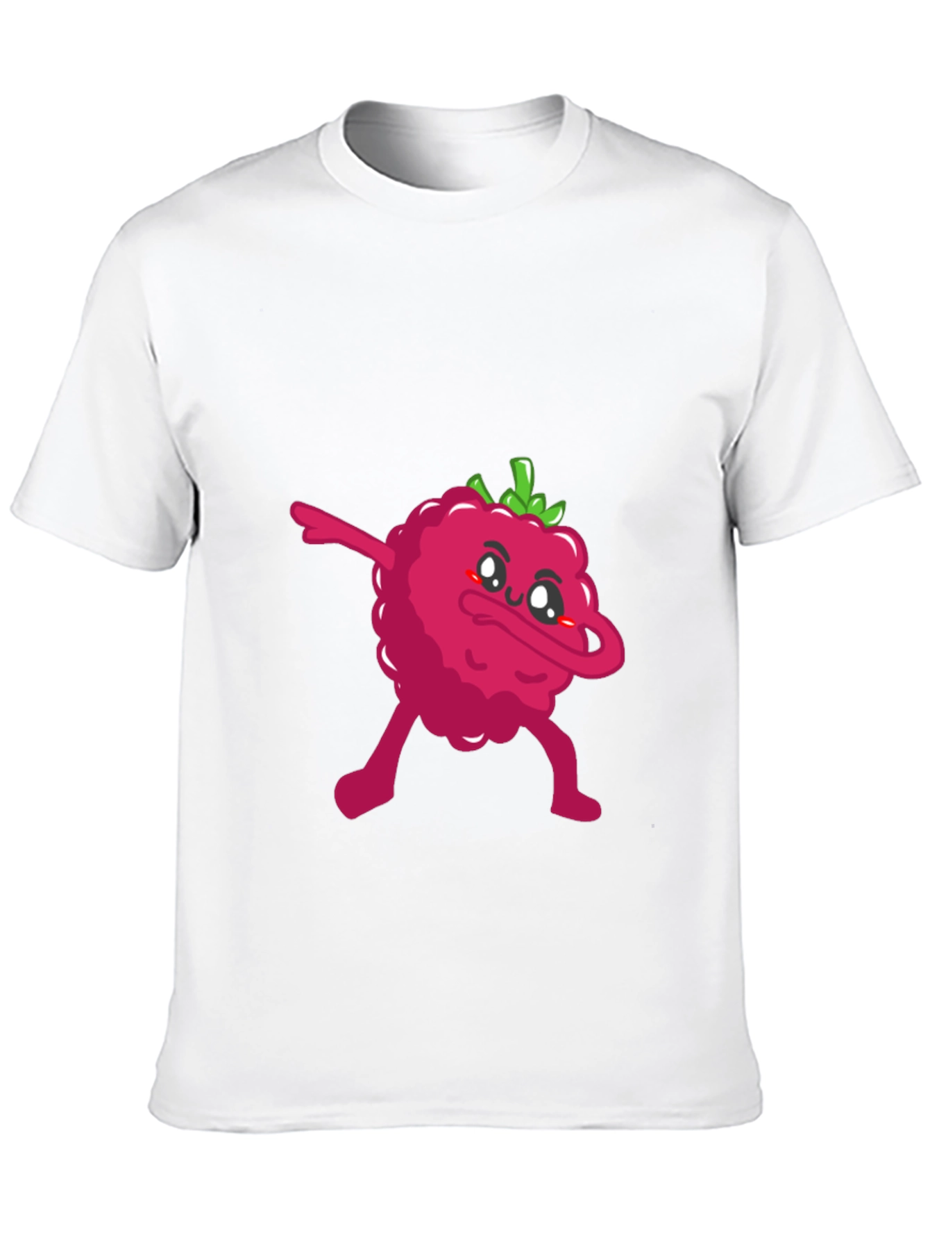 Black Dabbing Raspberry Graphic Tee - Fun Fruit T-Shirt view 10