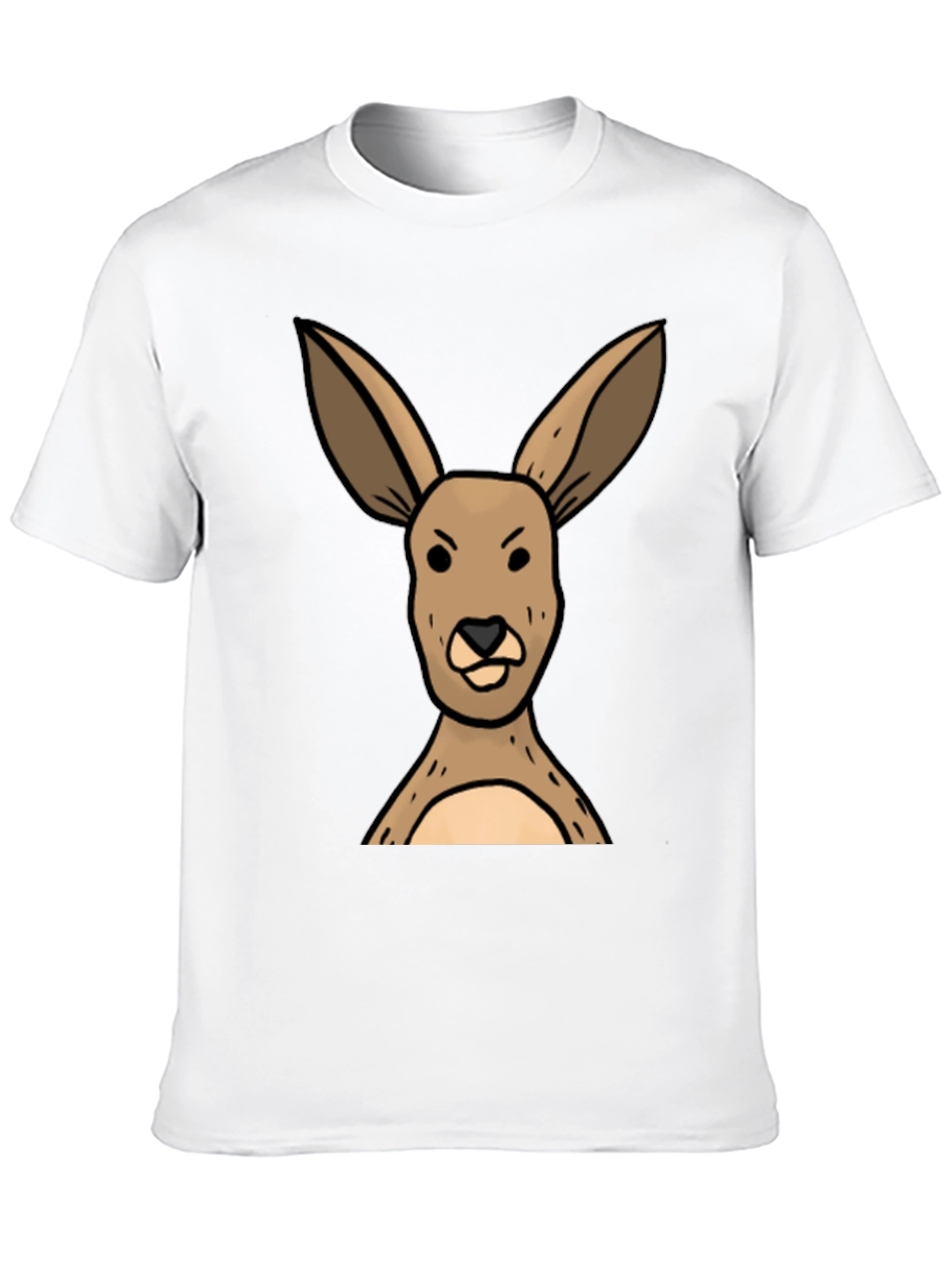 Black Funny Kangaroo Graphic Tee - Unisex Black T-Shirt view 10
