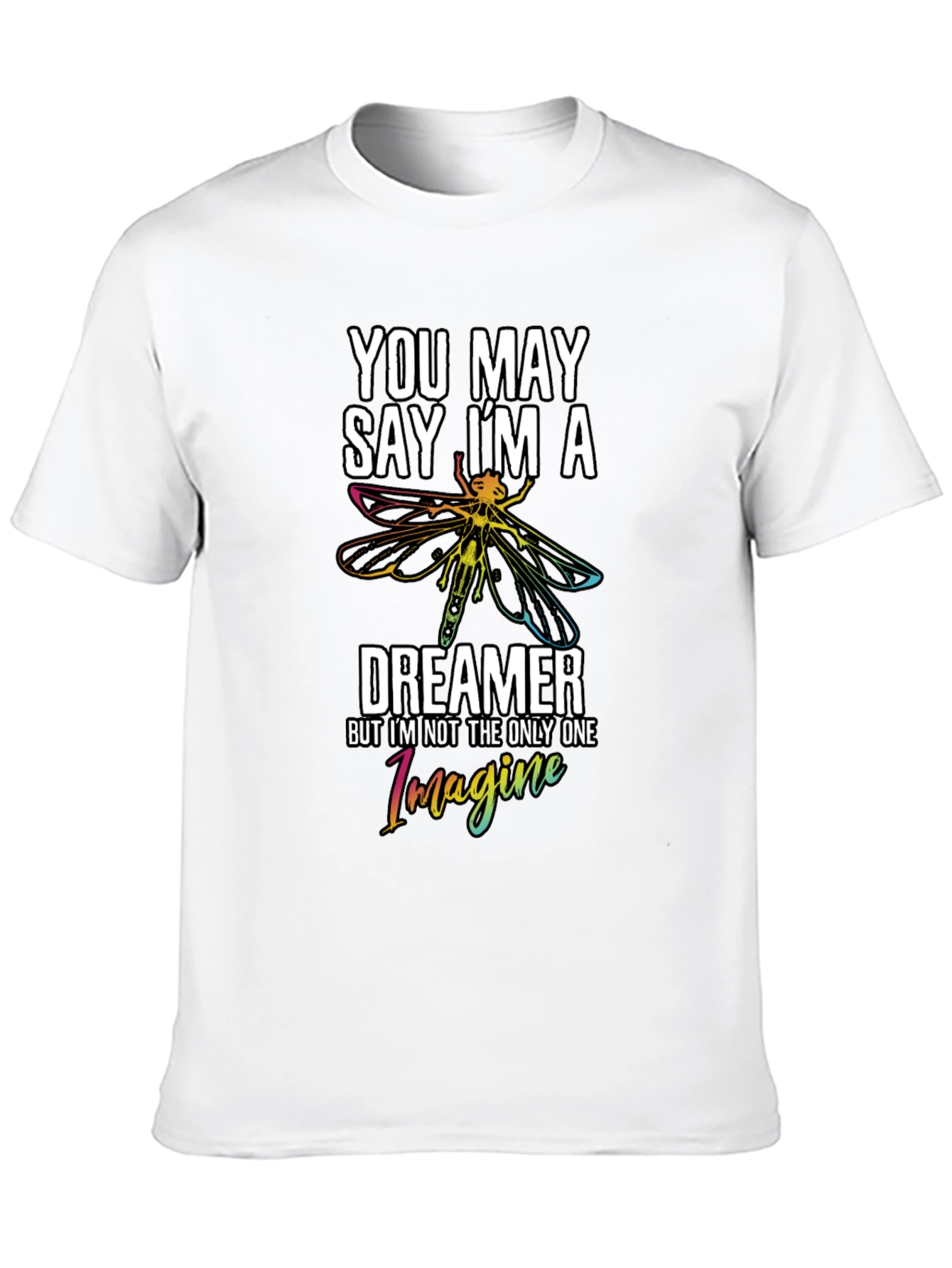 Black You May Say I'm a Dreamer Black Graphic Tee view 10
