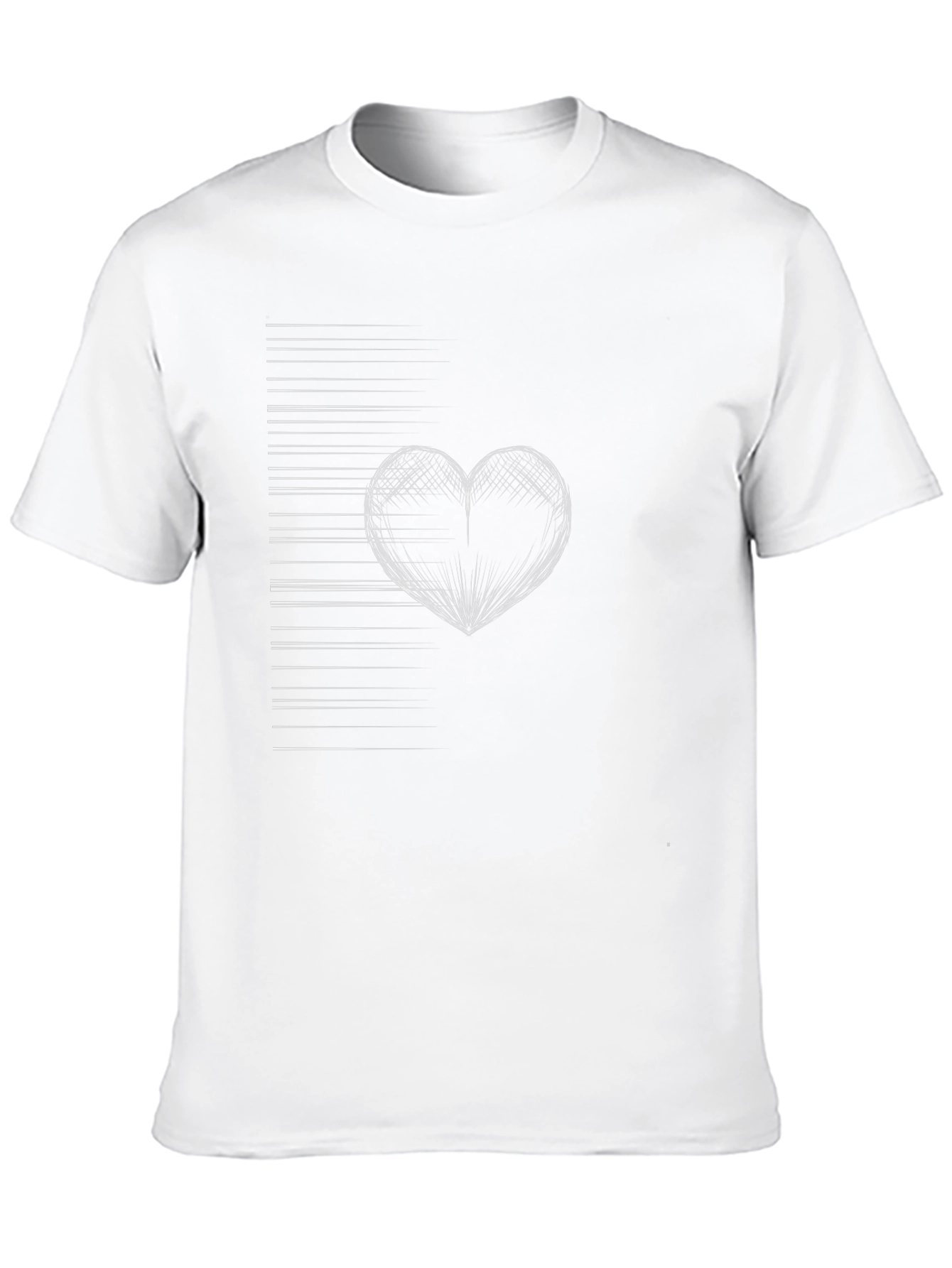 Black Heart Line Graphic Tee - Modern Black T-Shirt view 10