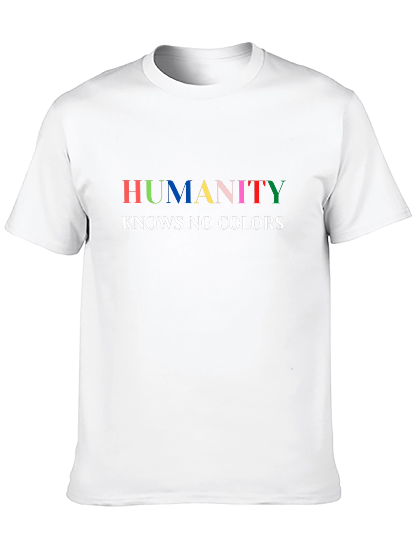 Black Humanity Knows No Colors Graphic Tee - Black Unisex T-Shirt view 10