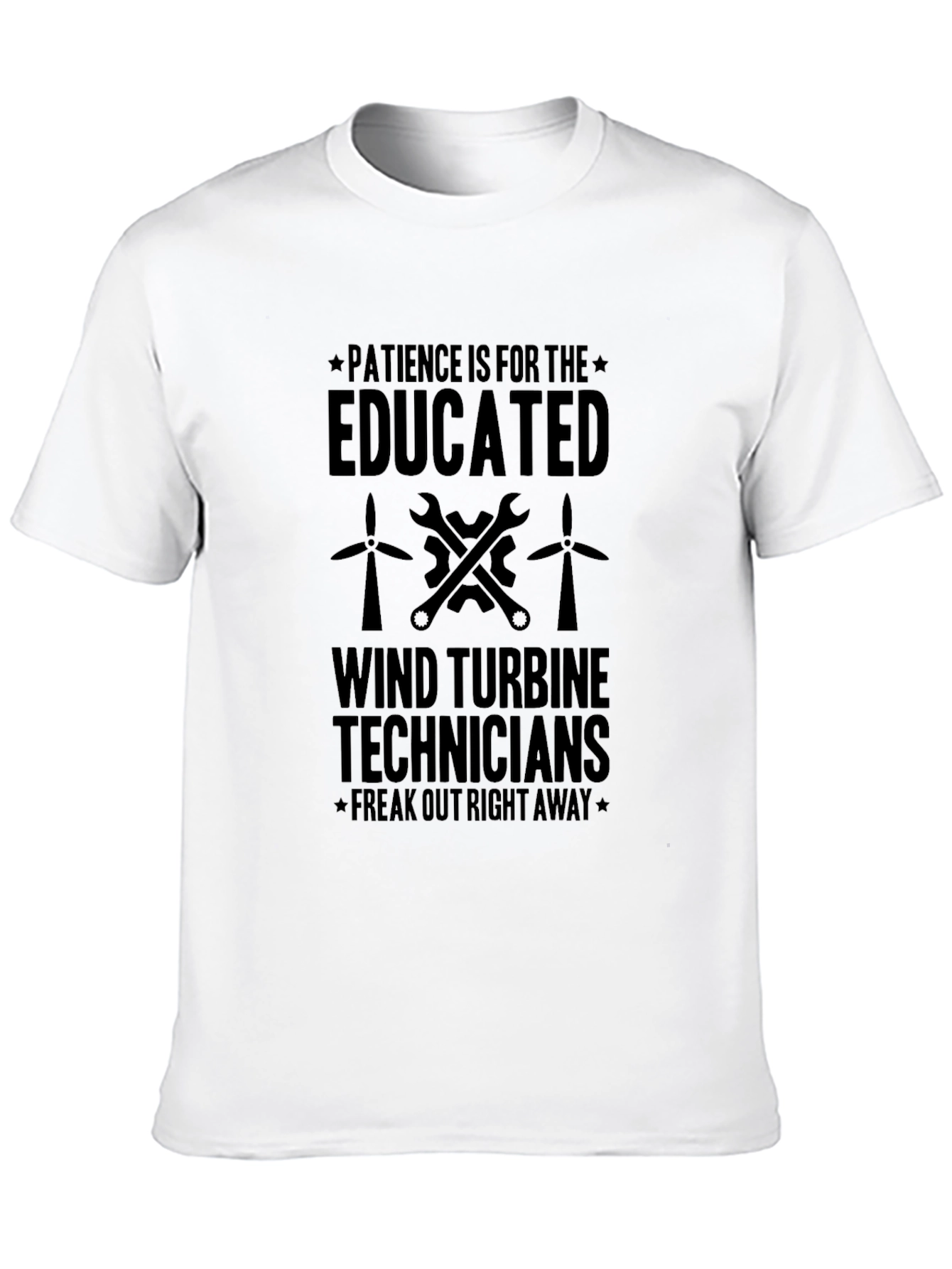 Black Wind Turbine Technician Humor T-Shirt view 10