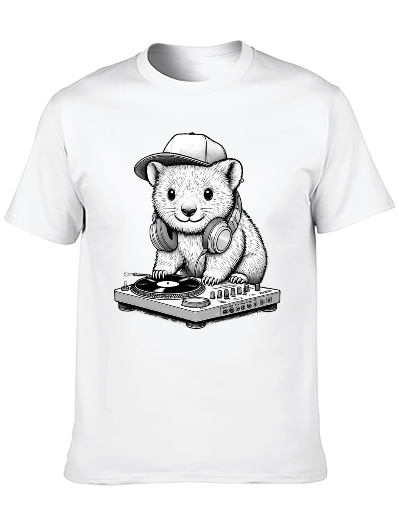 Black DJ Hamster Graphic T-Shirt view 10