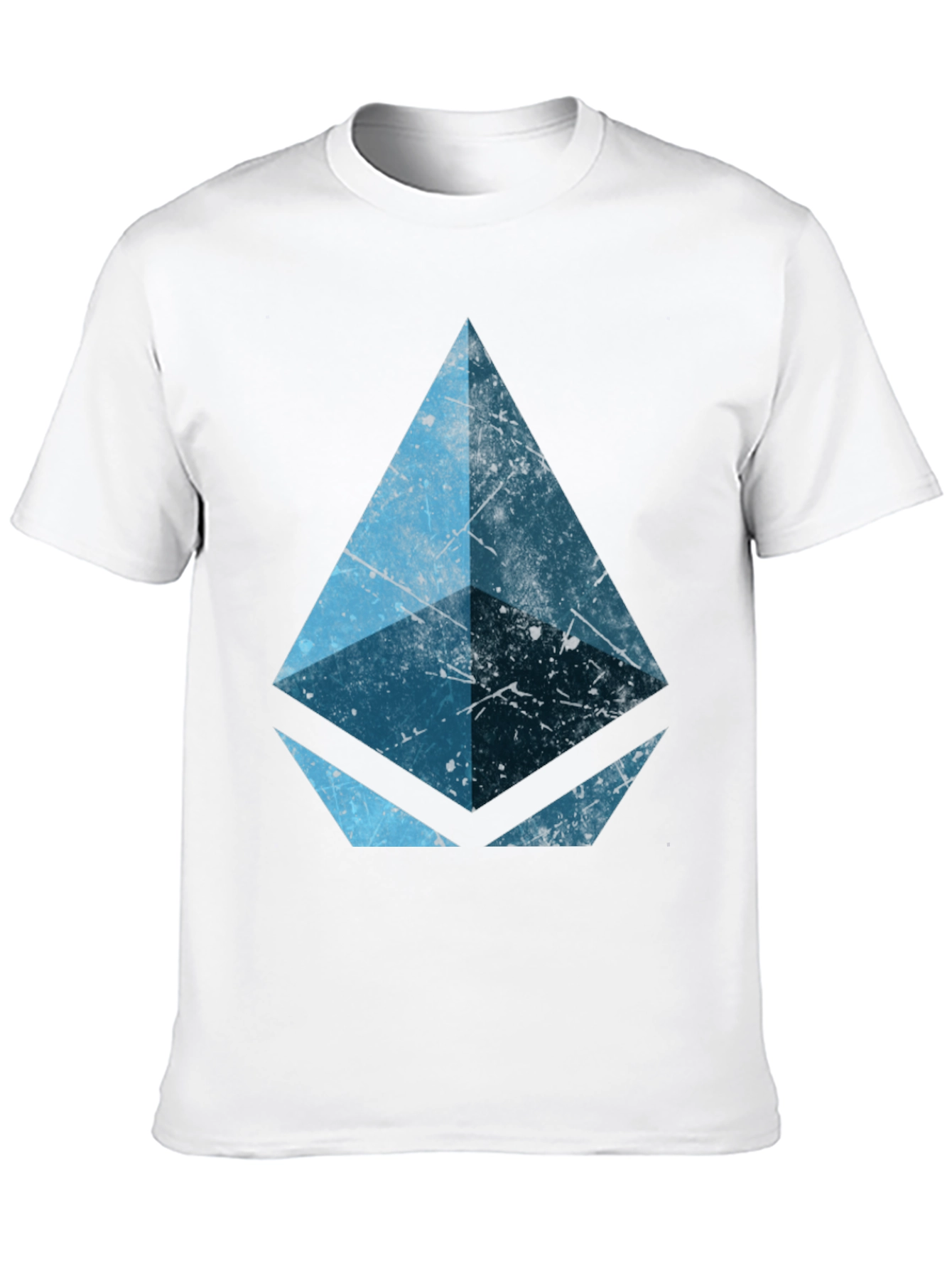 Black Geometric Blue Graphic Print Black Tee view 10