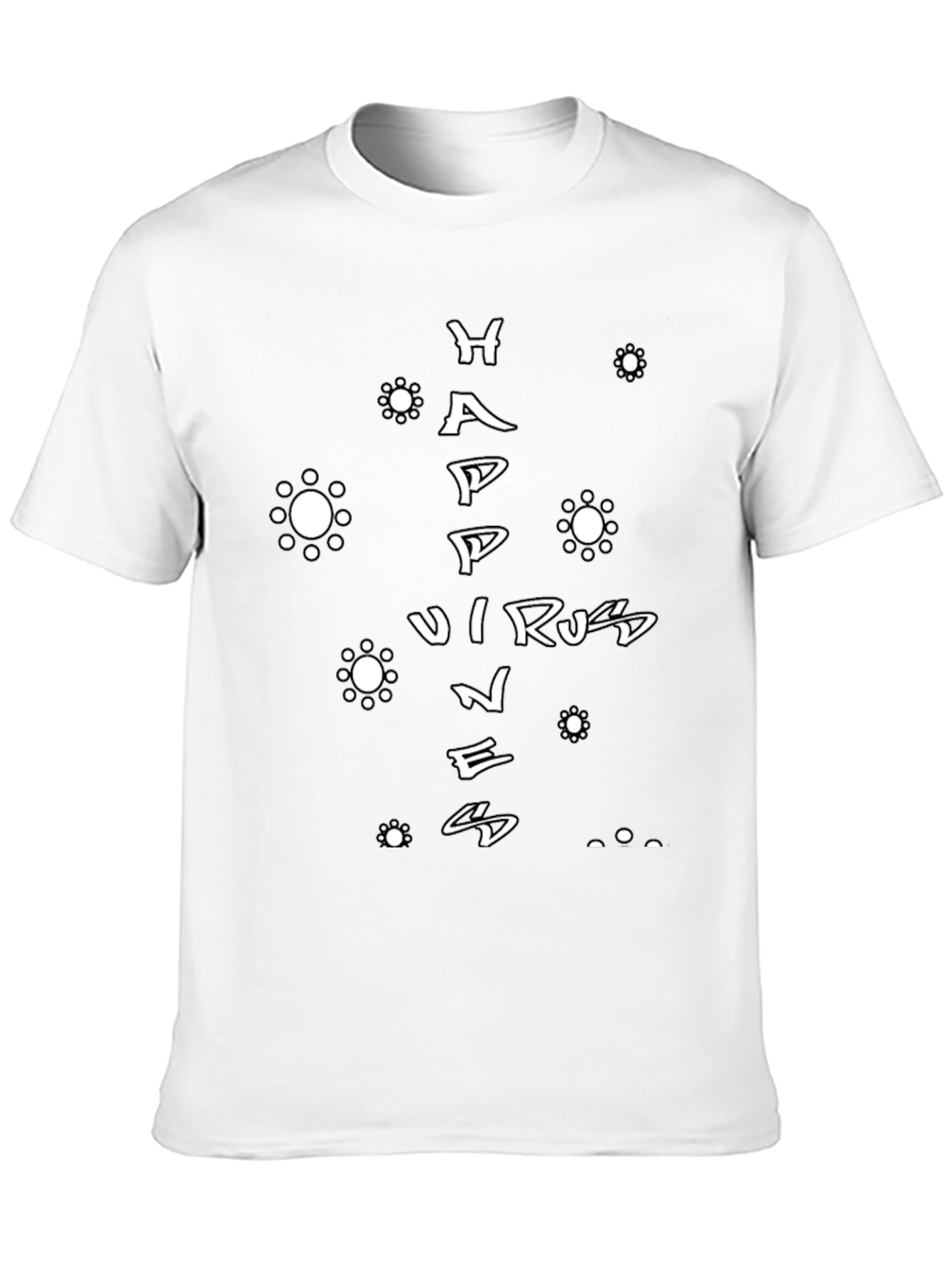 Black Happy Virus Kindness T-Shirt - Black Cotton Tee view 10