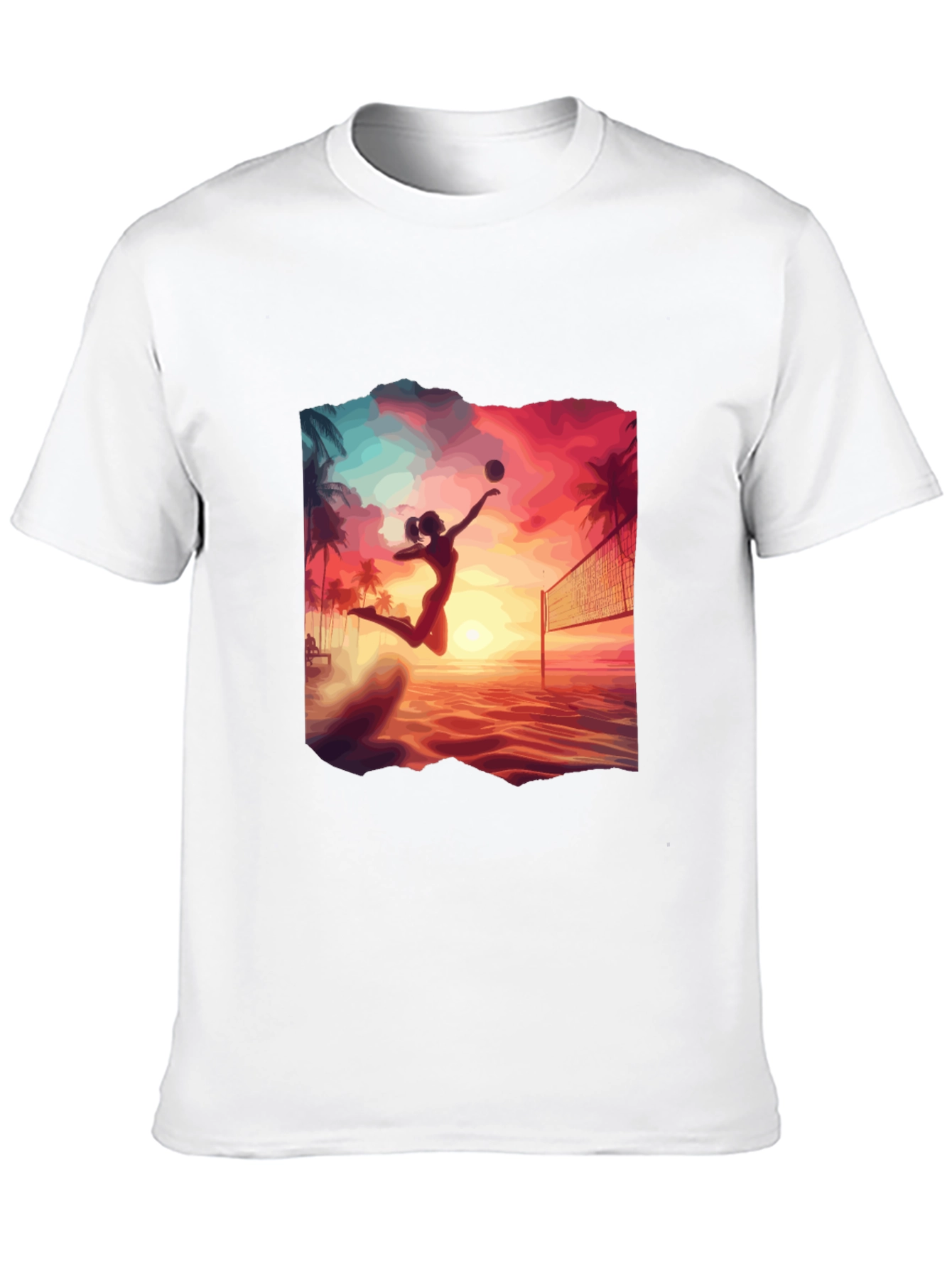 Black Sunset Volleyball T-Shirt view 10