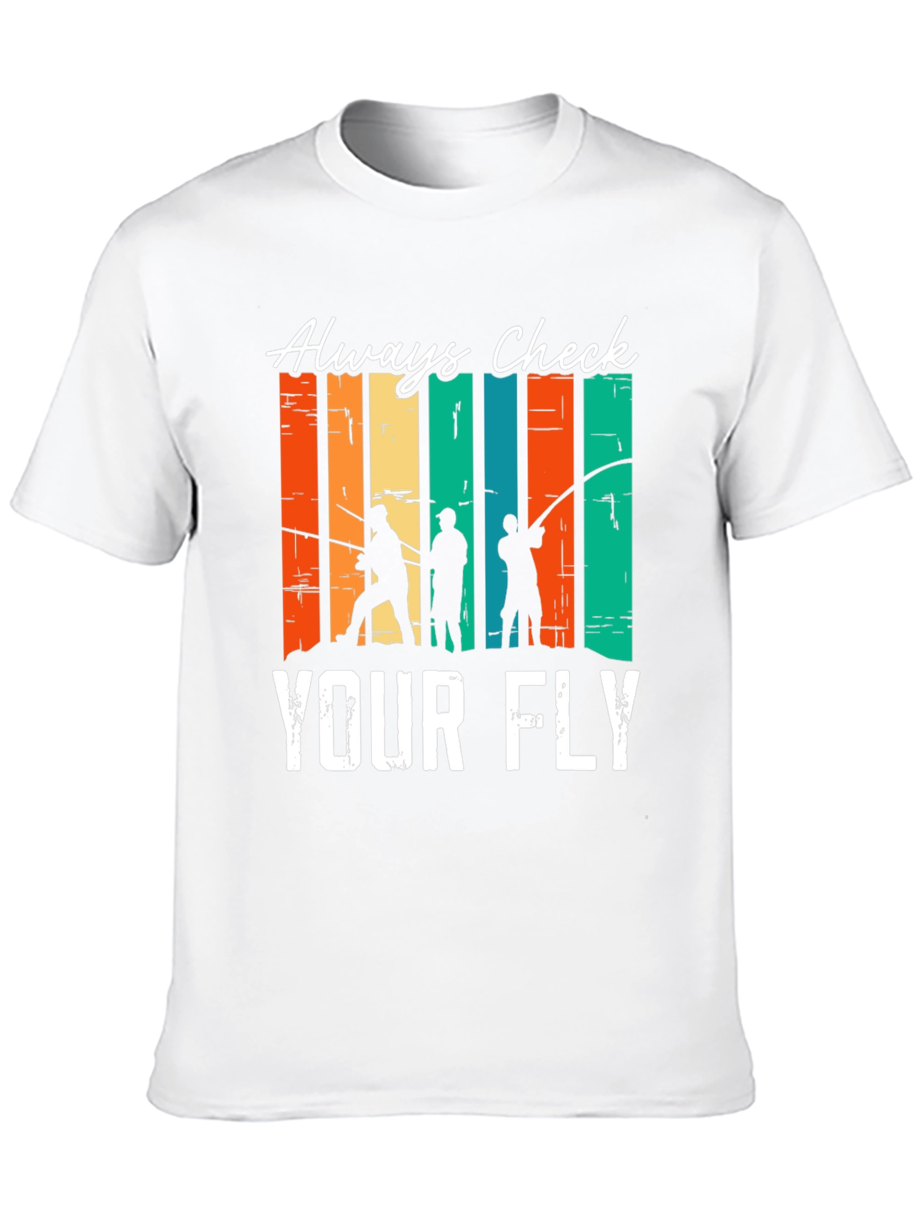 Black Always Check Your Fly Fishing T-Shirt view 10