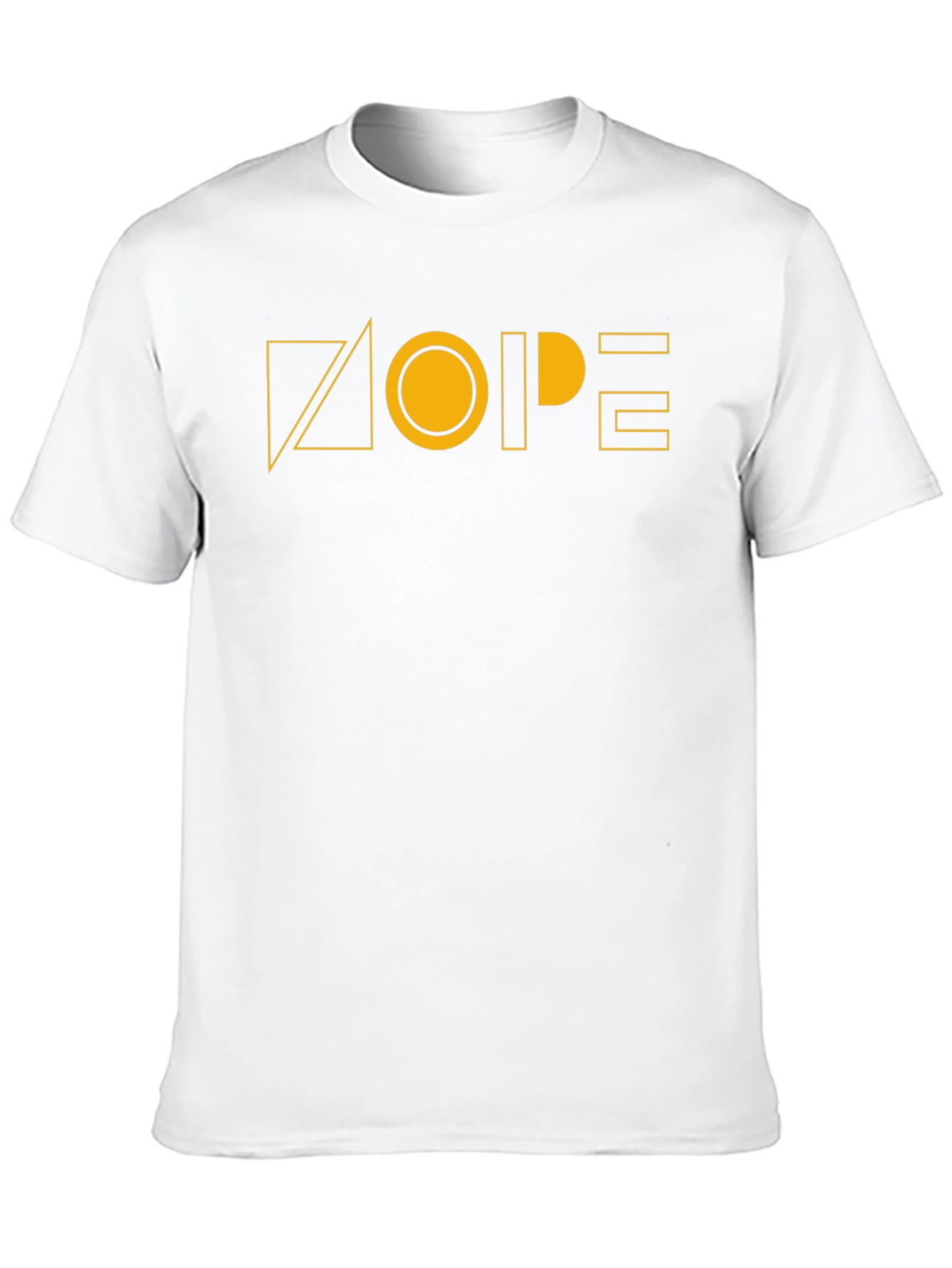 Black Geometric NOPE Graphic Print Crew Neck Tee view 10