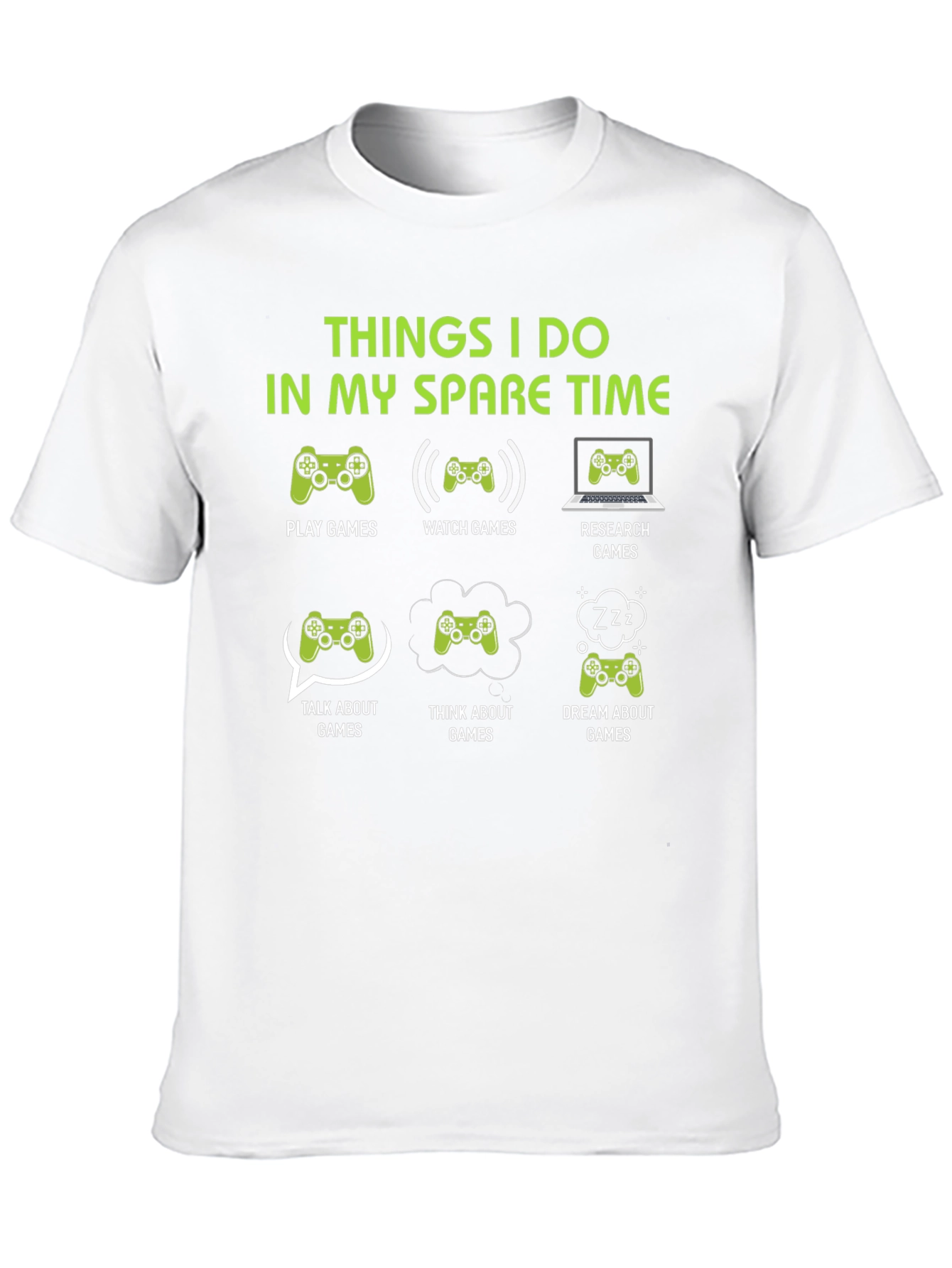 Black Gamer Spare Time T-Shirt - Play, Watch, Research Games view 10