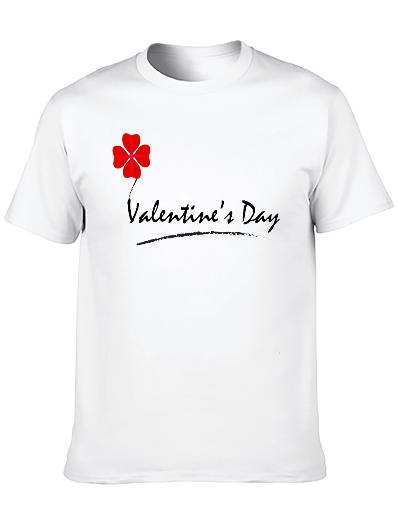Black Valentine's Day Clover T-Shirt - Men's Black Tee view 10