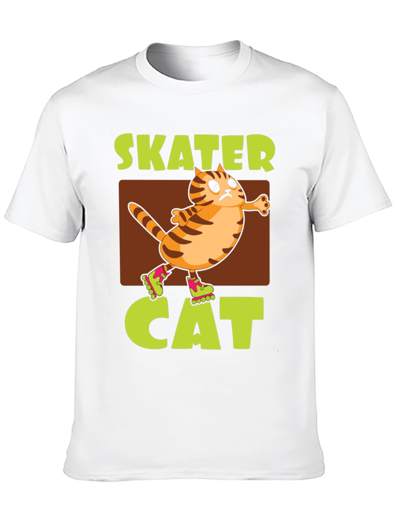 Black Skater Cat Graphic Tee - Novelty Humor T-Shirt view 10