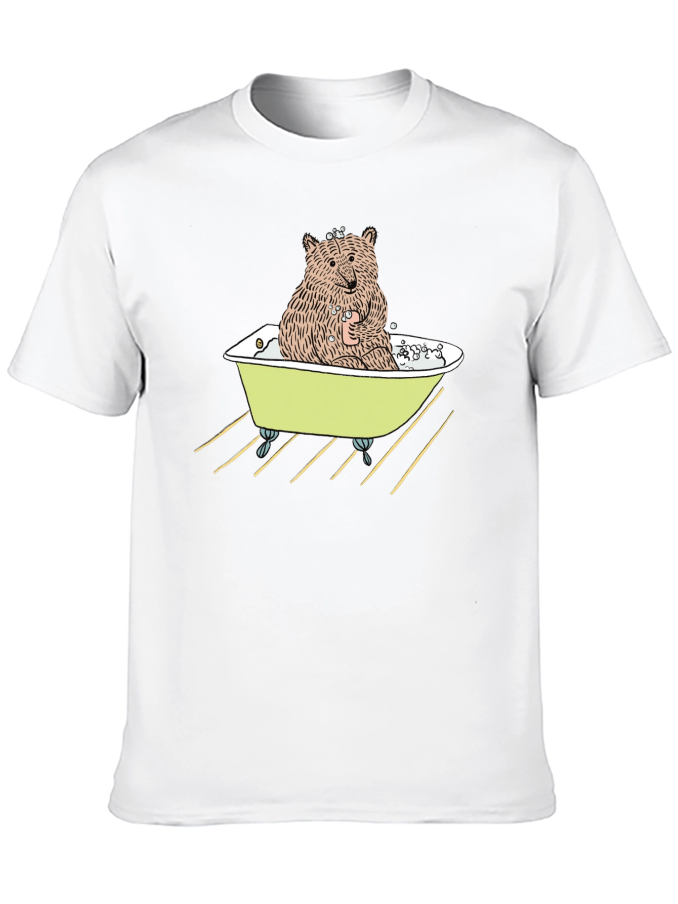Black Bear in Bathtub Graphic Tee view 10