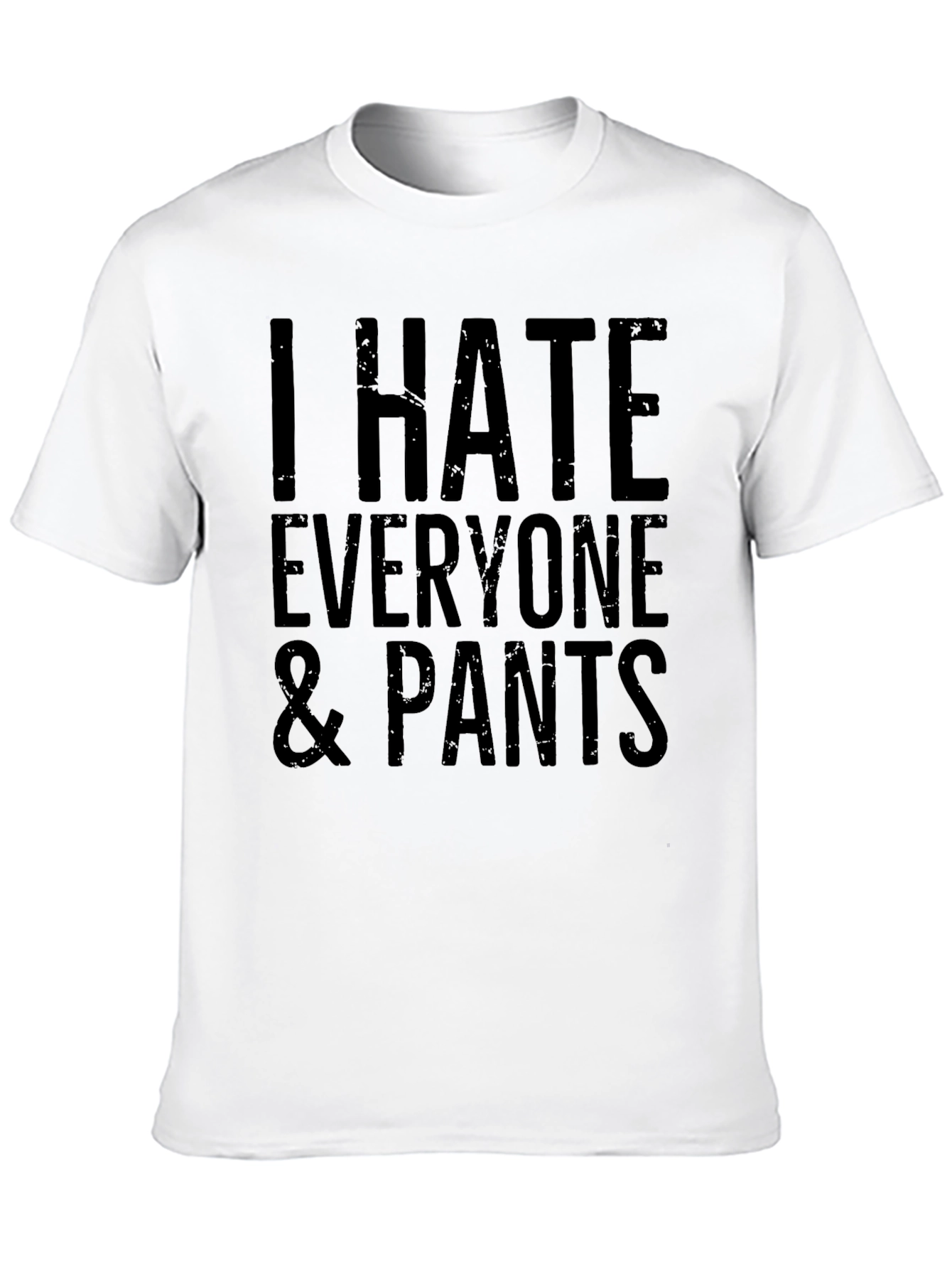 Black I Hate Everyone & Pants Graphic T-Shirt view 10