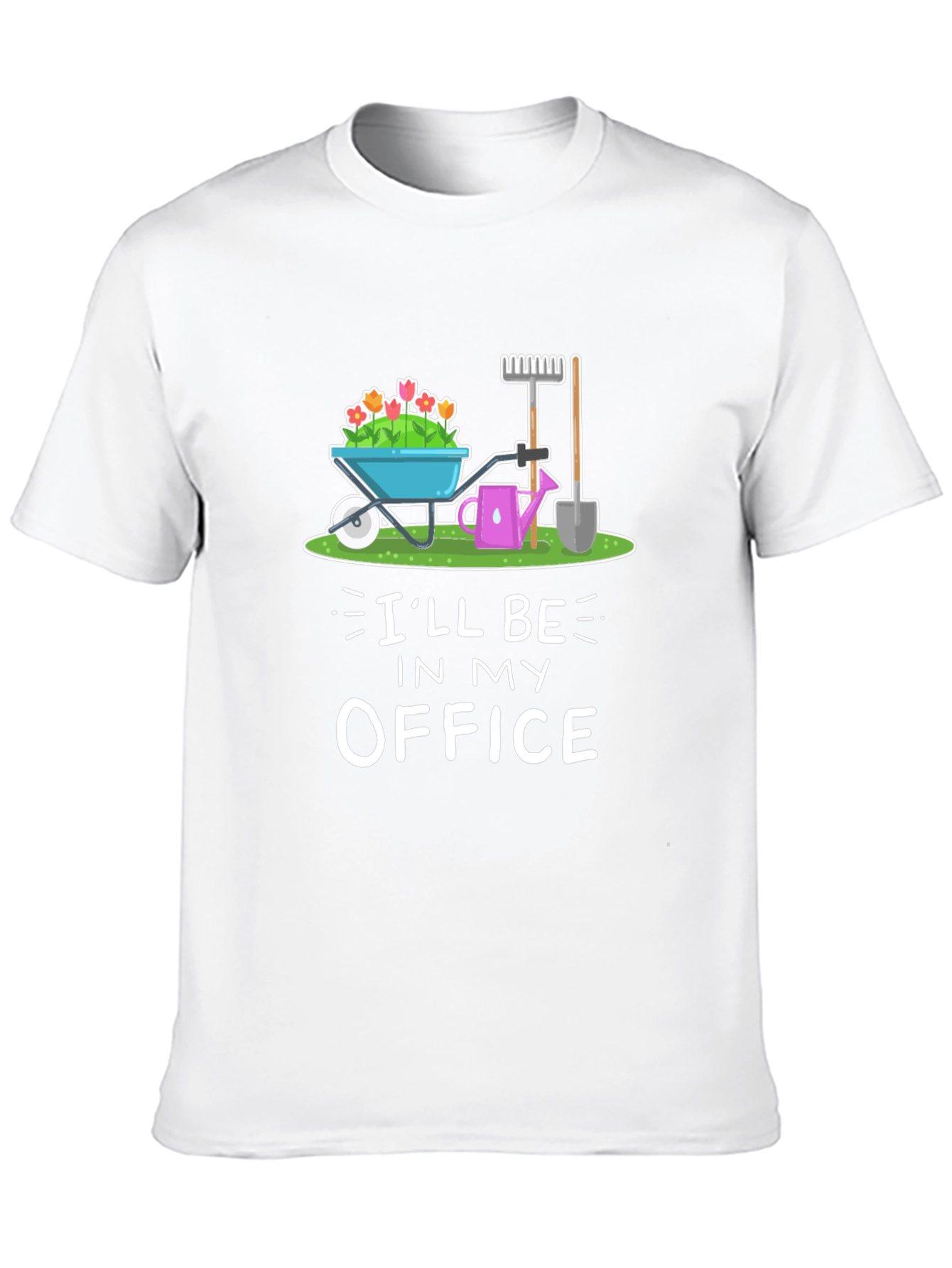 Black Gardening T-Shirt: "I'll Be In My Office" view 10
