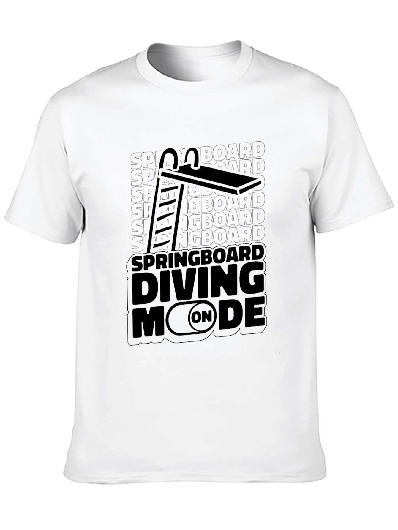 Black Springboard Diving Mode On T-Shirt view 10
